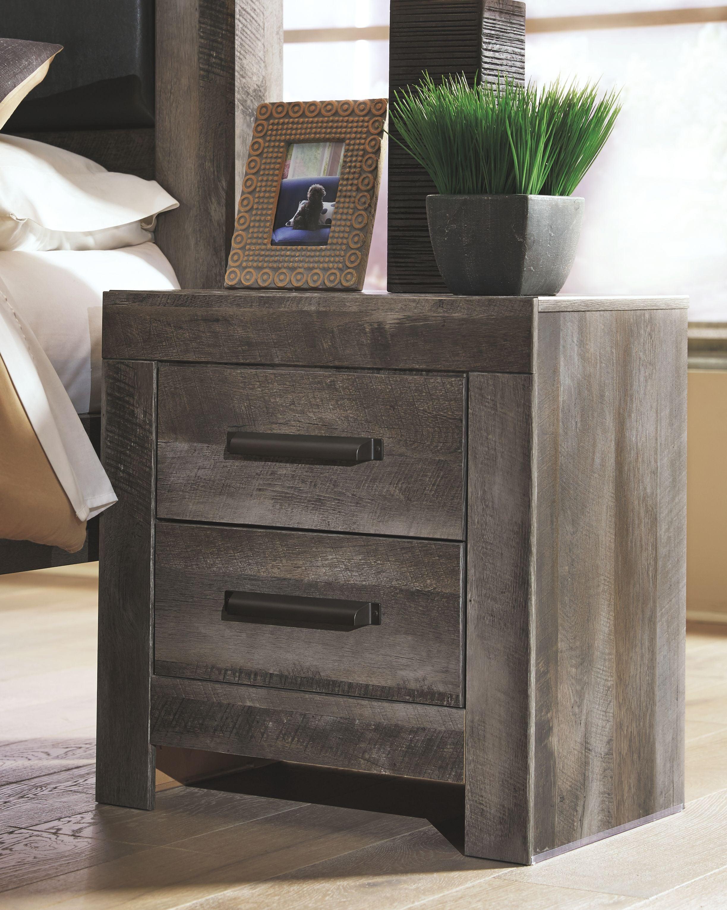 Signature Design by Ashley® - Wynnlow - Gray - Two Drawer Night Stand - 5th Avenue Furniture