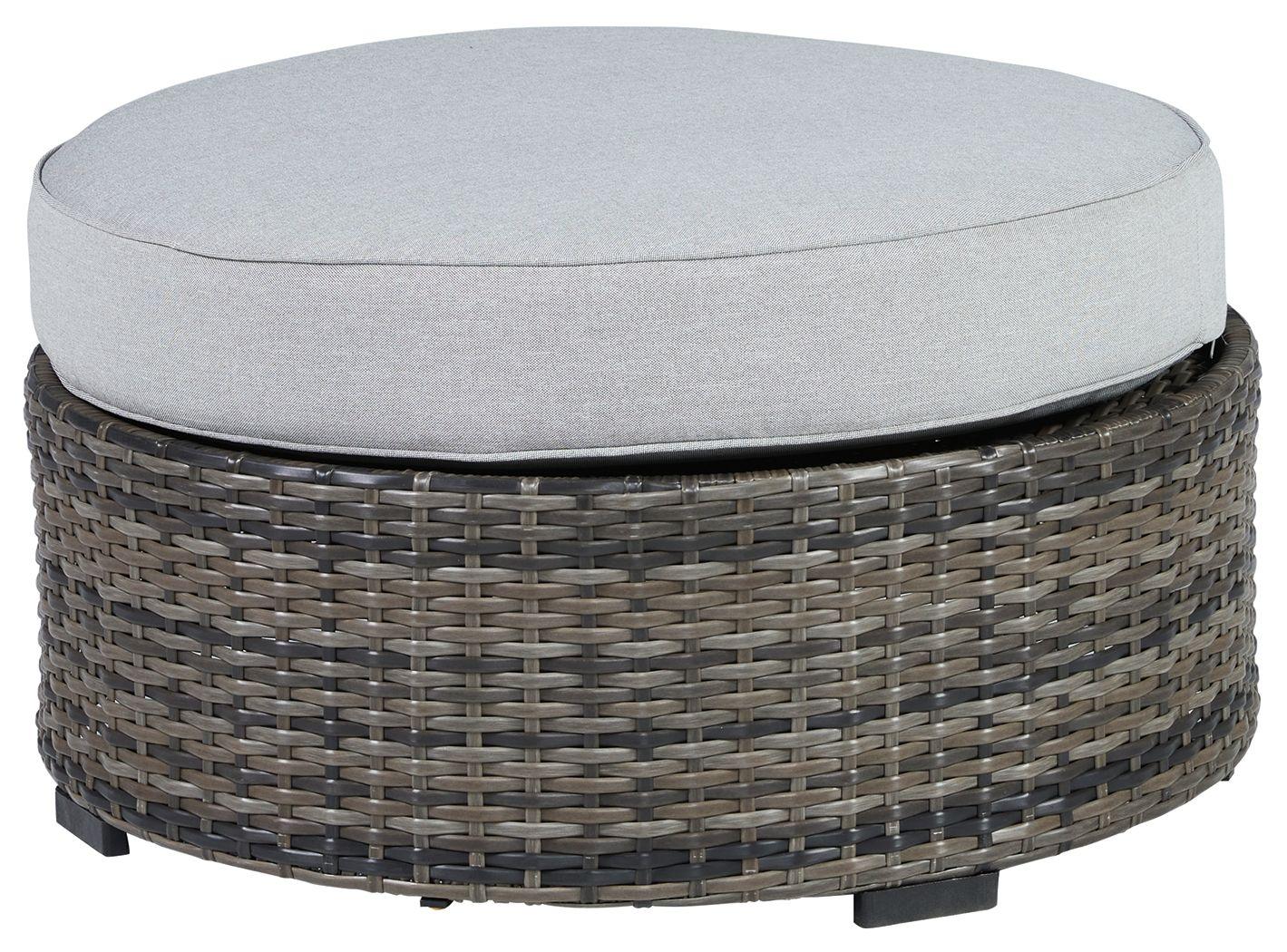 Signature Design by Ashley® - Harbor Court - Gray - Ottoman With Cushion - 5th Avenue Furniture
