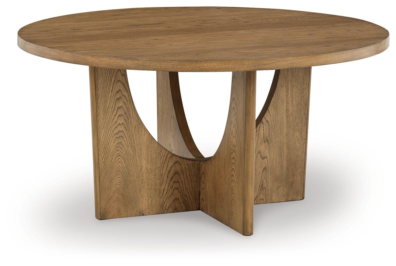 Signature Design by Ashley® - Dakmore - Brown - Round Dining Room Table - 5th Avenue Furniture