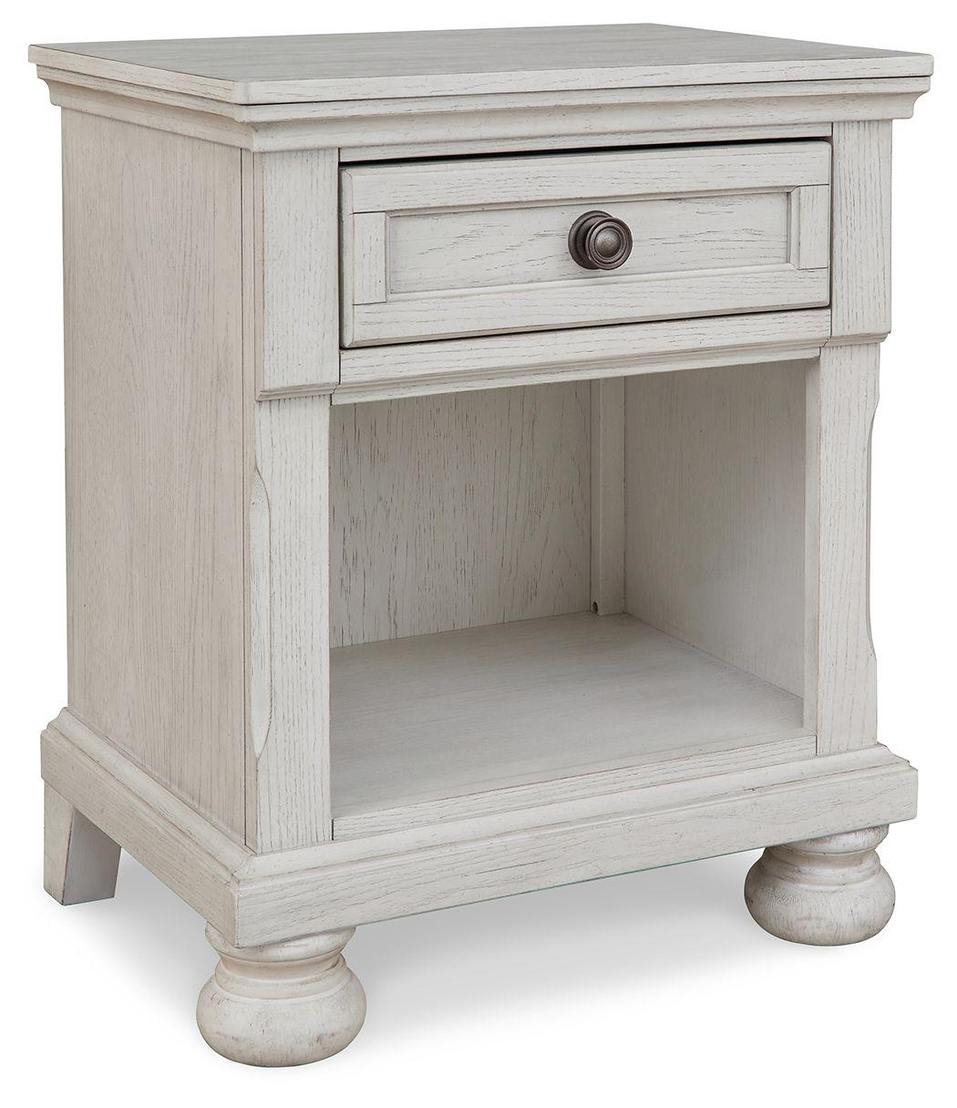 Signature Design by Ashley® - Robbinsdale - Antique White - One Drawer Night Stand - 5th Avenue Furniture
