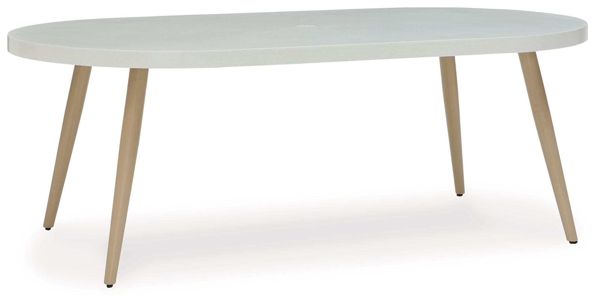 Signature Design by Ashley® - Seton Creek - White - Oval Dining Table With Umb Opt - 5th Avenue Furniture