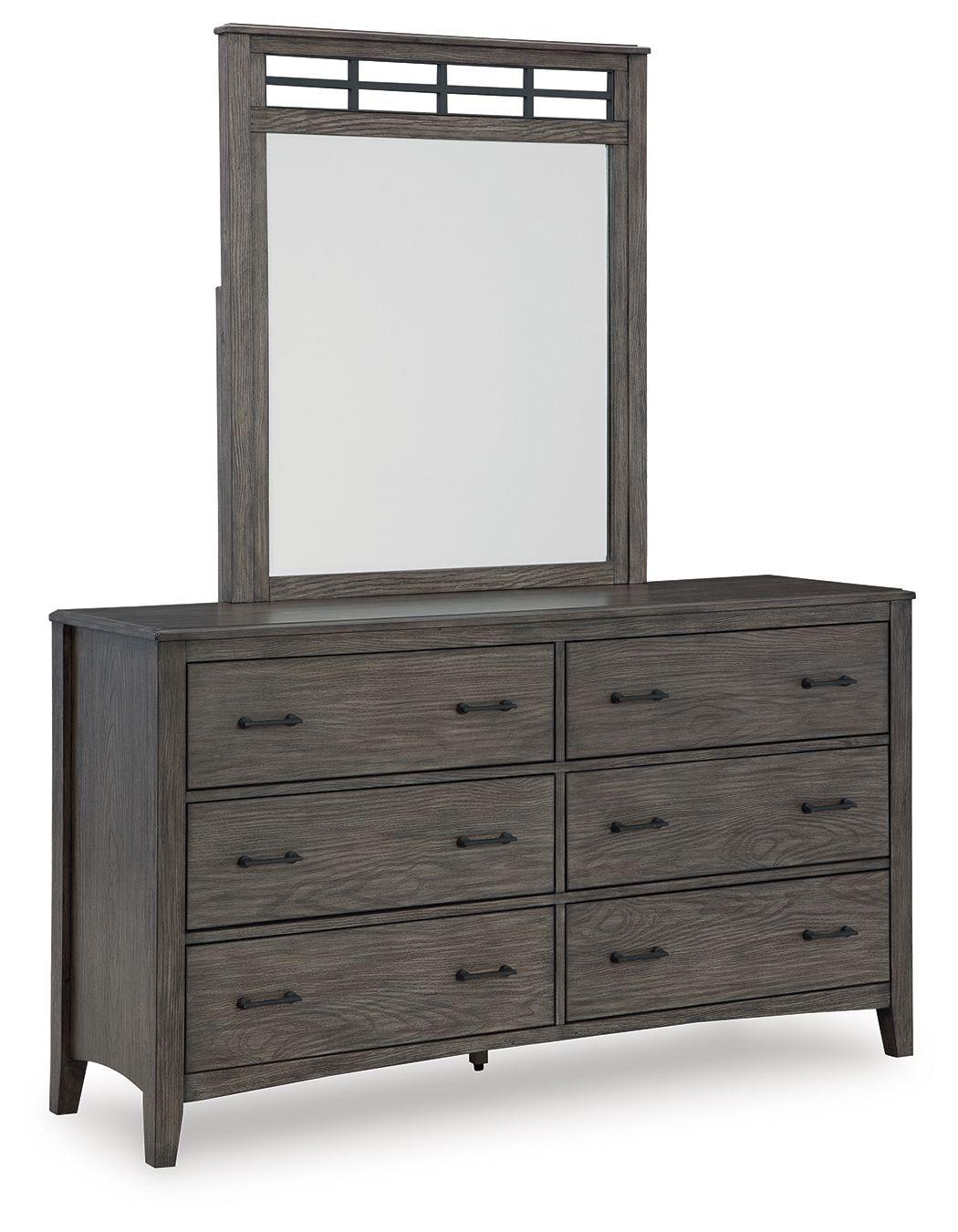 Signature Design by Ashley® - Montillan - Grayish Brown - Dresser And Mirror - 5th Avenue Furniture