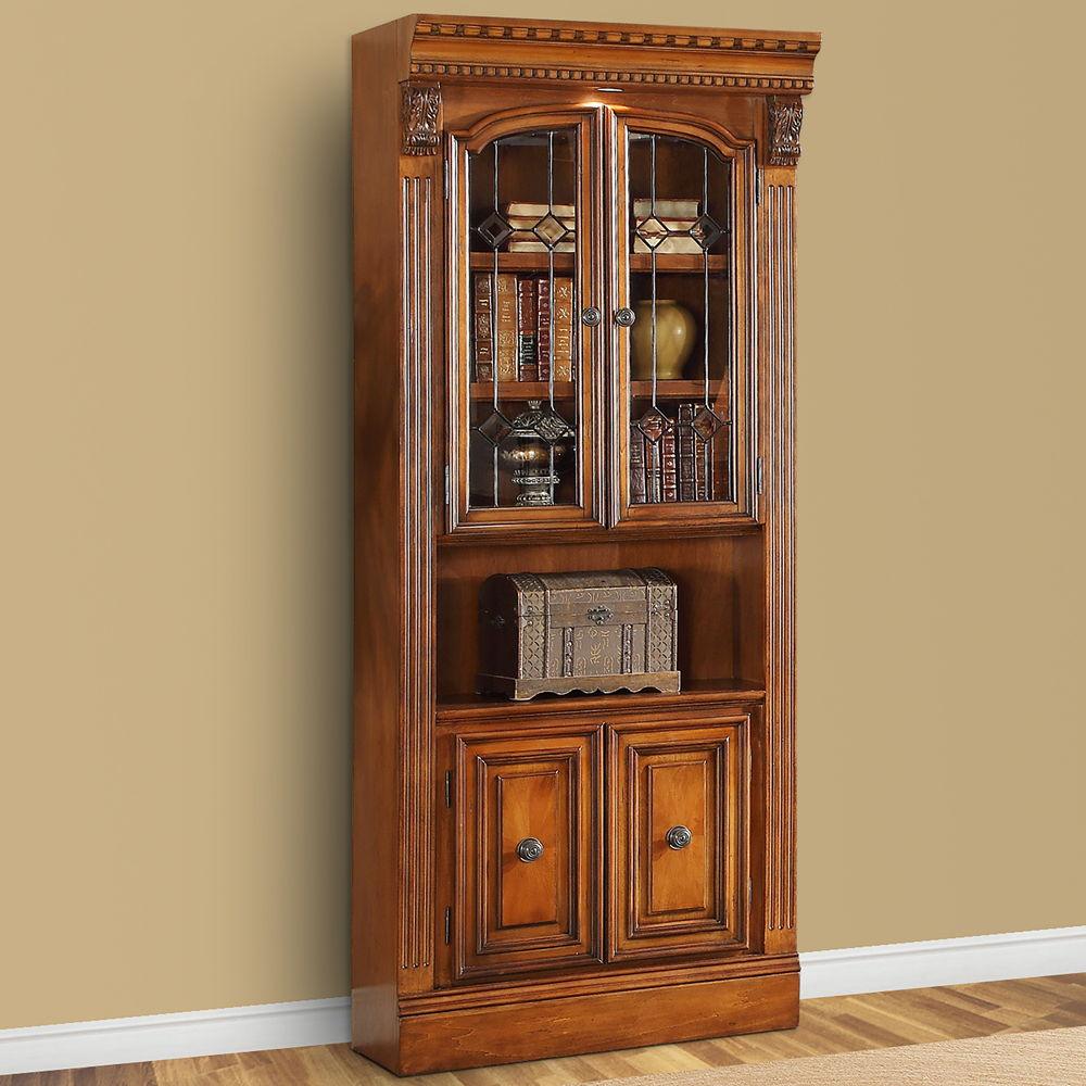 Parker House - Huntington - Glass Door Cabinet - Antique Vintage Pecan - 5th Avenue Furniture