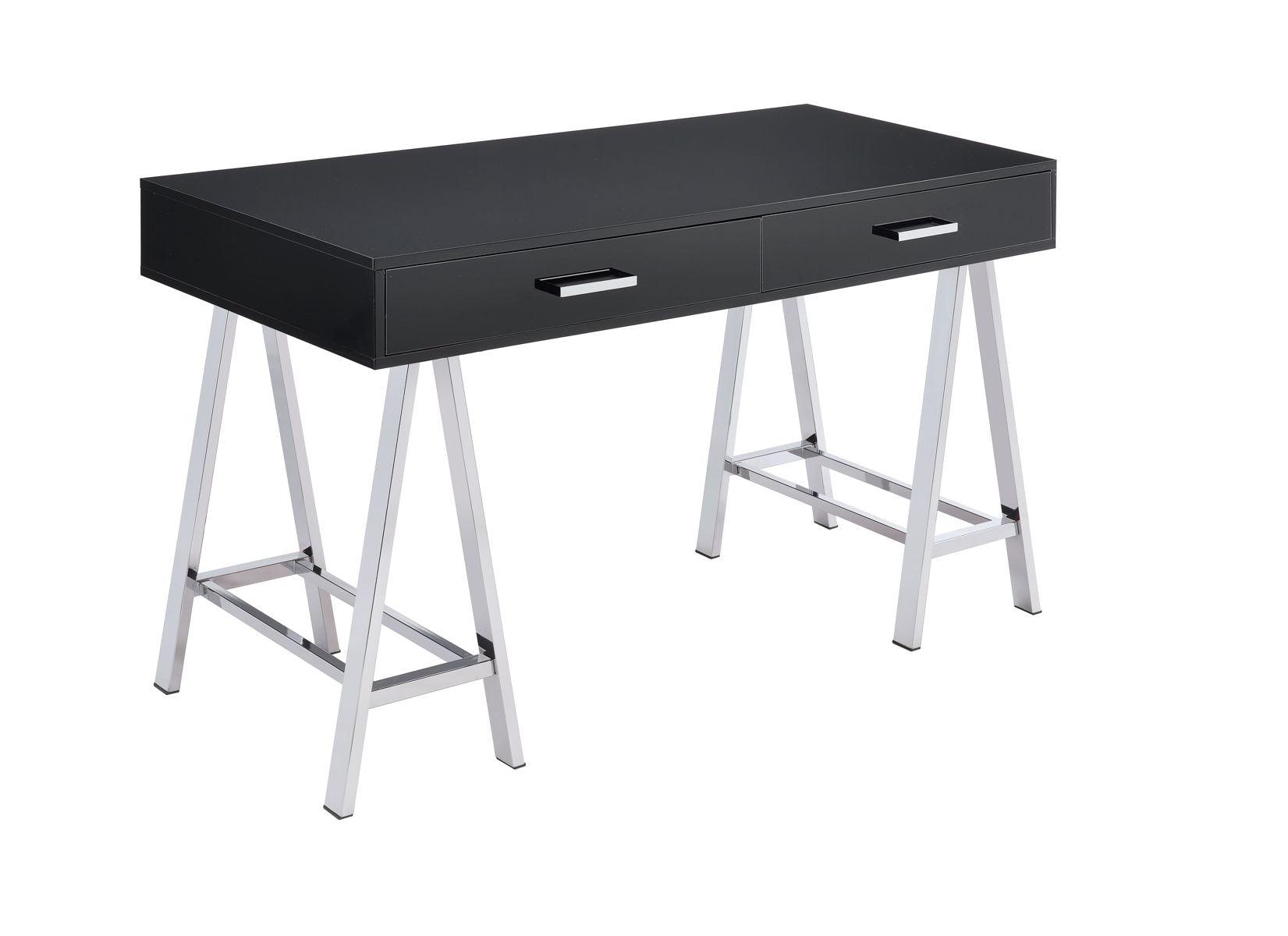 ACME - Coleen - Desk - Black High Gloss & Chrome - 5th Avenue Furniture