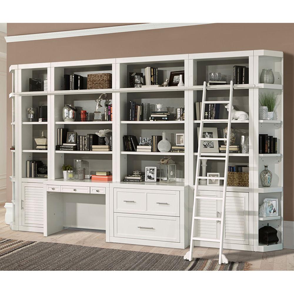 Parker House Furniture - Catalina - 9 Piece Library Wall - Cottage White - 5th Avenue Furniture
