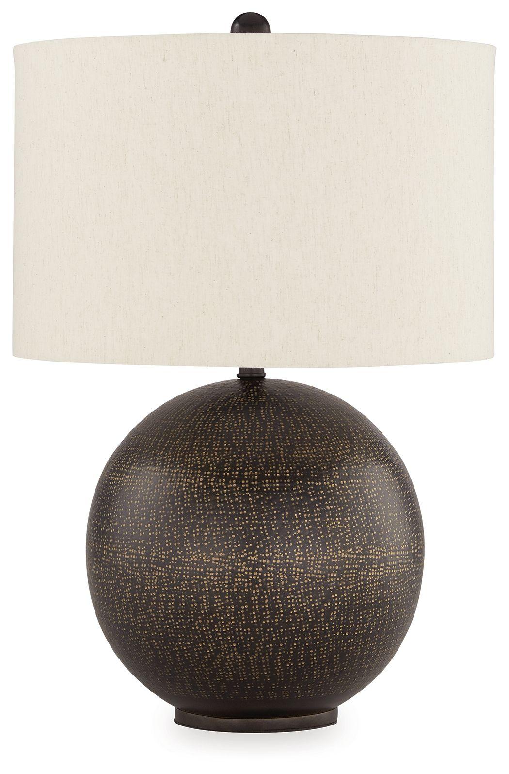 Ashley Furniture - Hambell - Black / Gold Finish - Metal Table Lamp - 5th Avenue Furniture