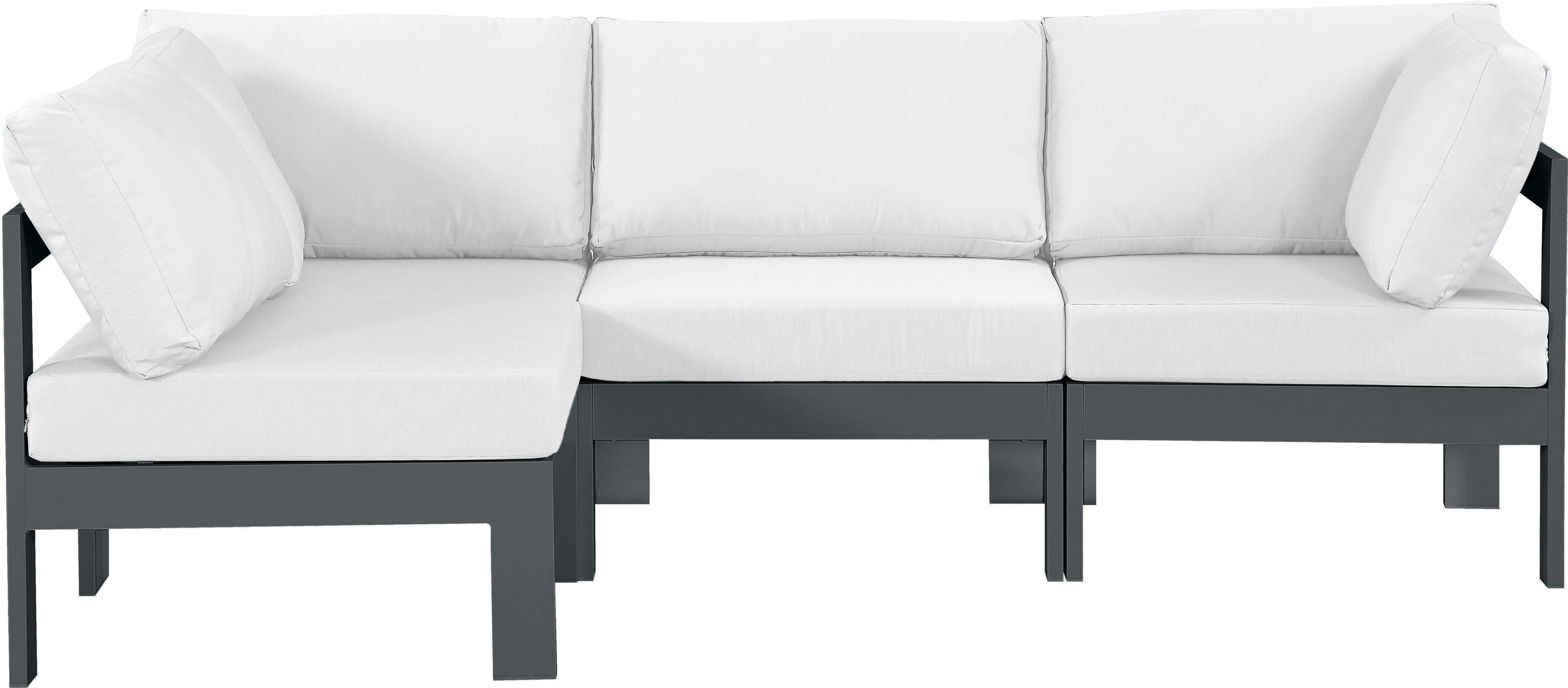 Meridian Furniture - Nizuc - Outdoor Patio Modular Sectional - White - Fabric - Modern & Contemporary - 5th Avenue Furniture