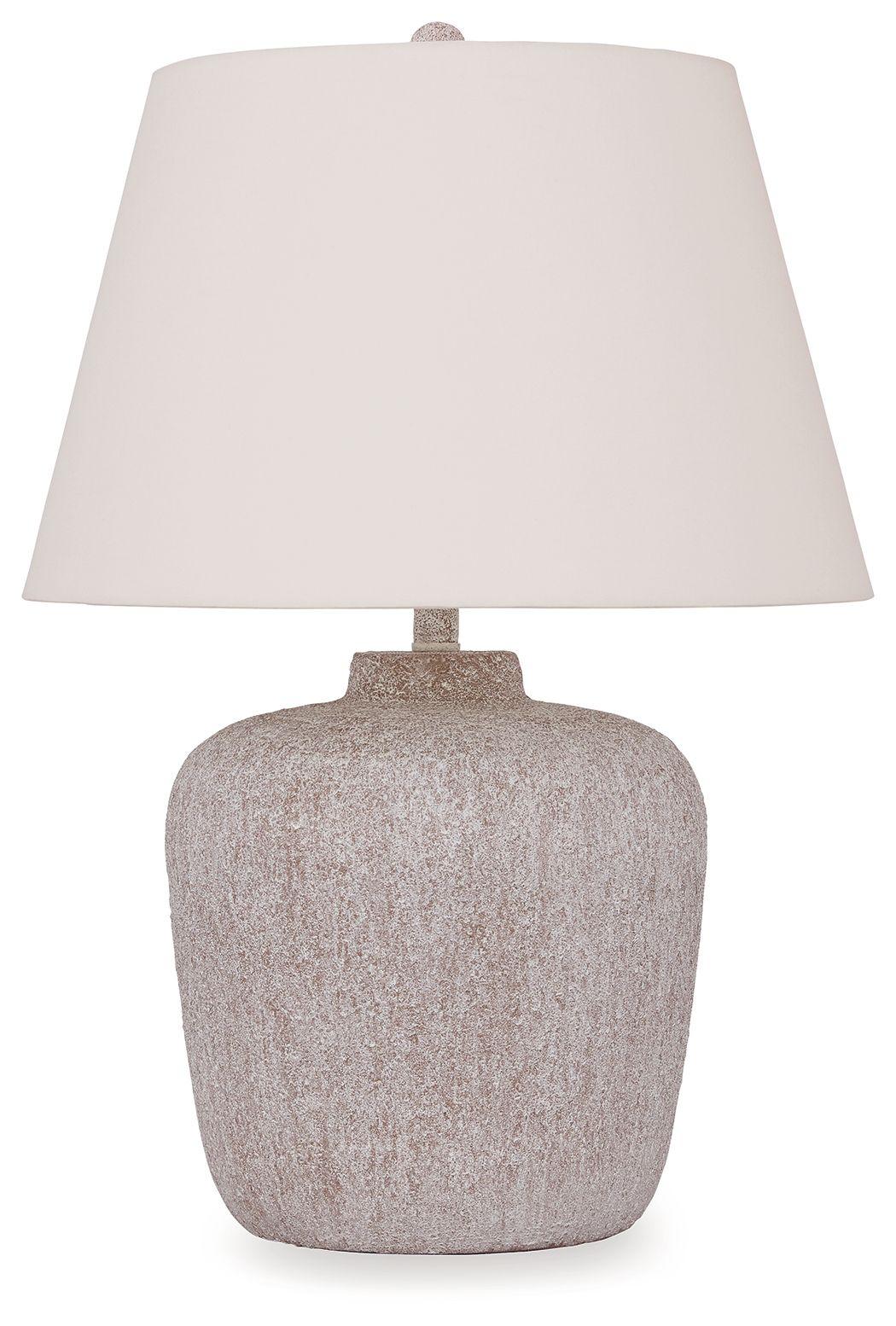 Signature Design by Ashley® - Danry - Distressed Cream - Metal Table Lamp - 5th Avenue Furniture