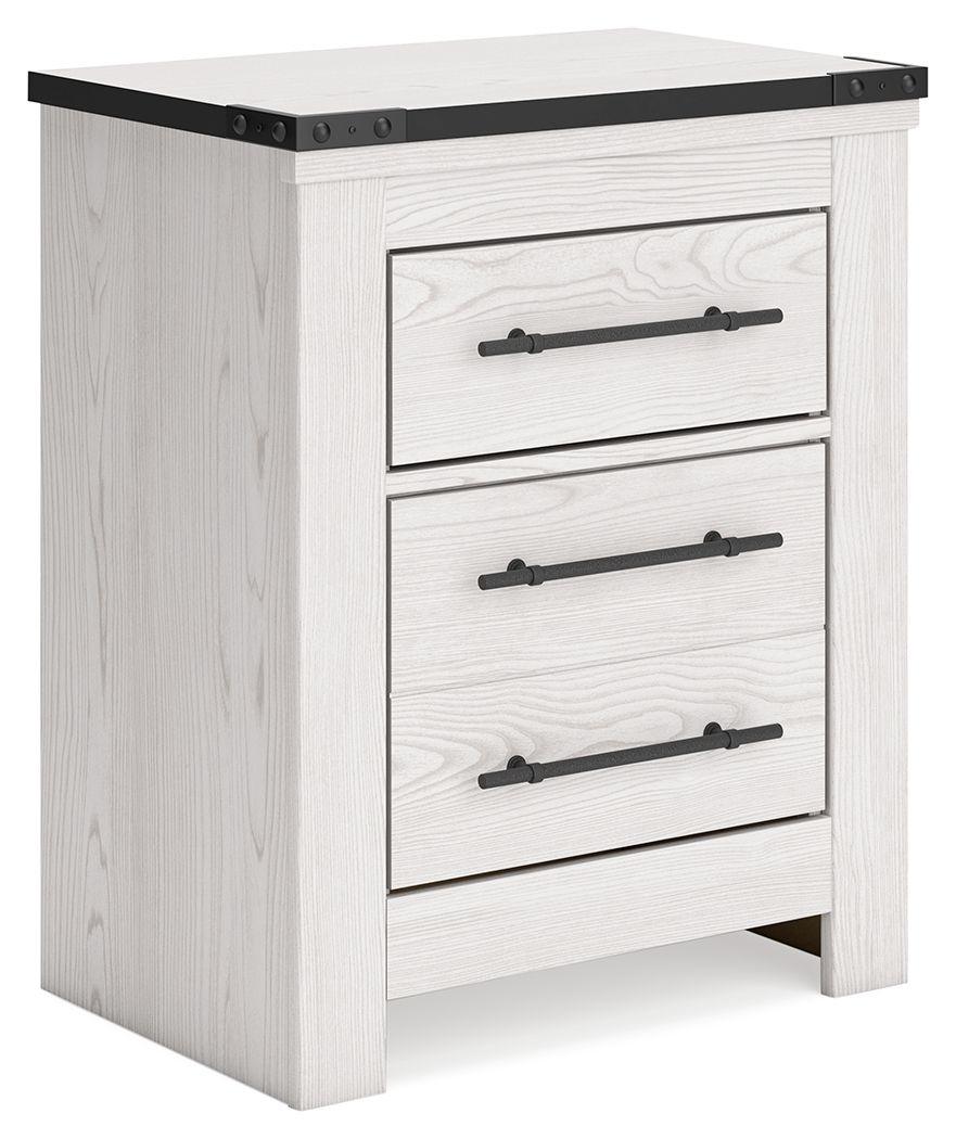 Signature Design by Ashley® - Schoenberg - White - Two Drawer Night Stand - 5th Avenue Furniture