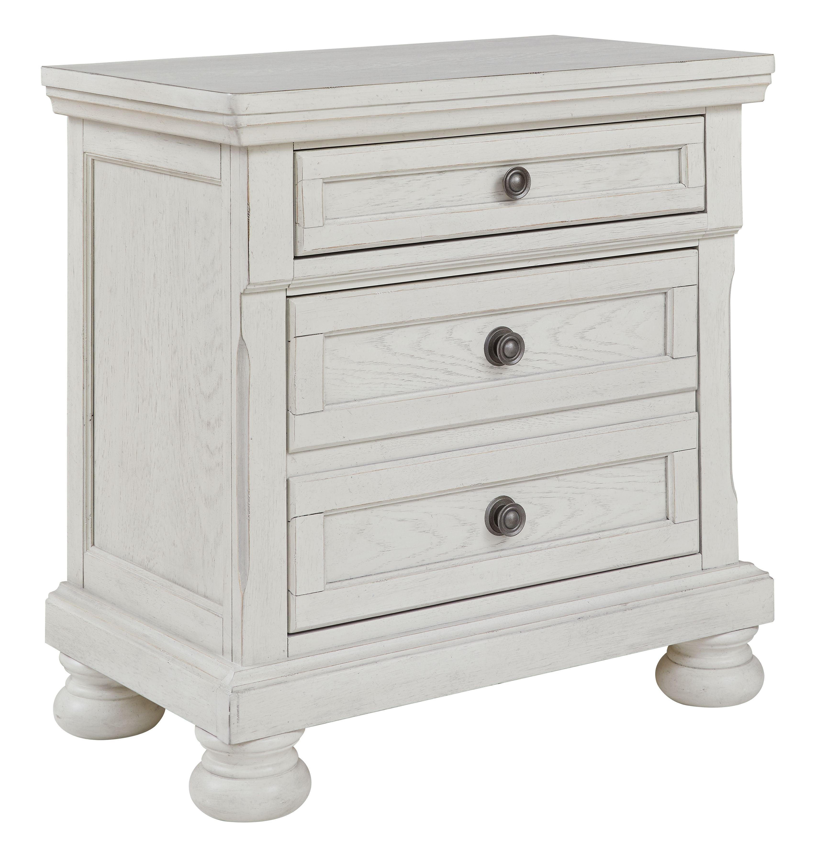 Signature Design by Ashley® - Robbinsdale - Antique White - Two Drawer Night Stand - 5th Avenue Furniture