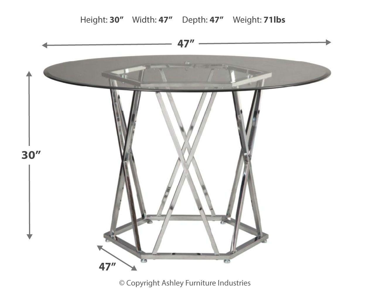 Signature Design by Ashley® - Madanere - Chrome Finish - Round Dining Room Table - 5th Avenue Furniture