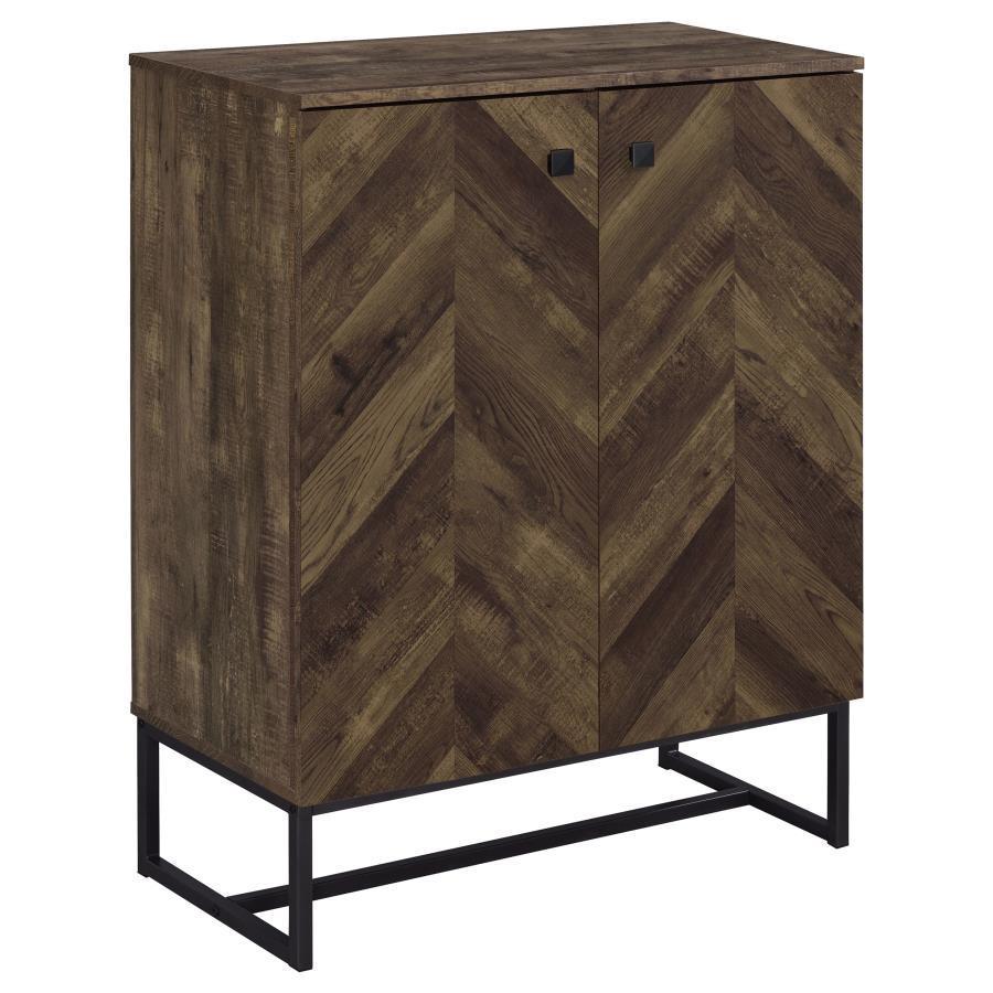 CoasterEveryday - Carolyn - 2-Door Accent Cabinet - Rustic Oak And Gunmetal - 5th Avenue Furniture