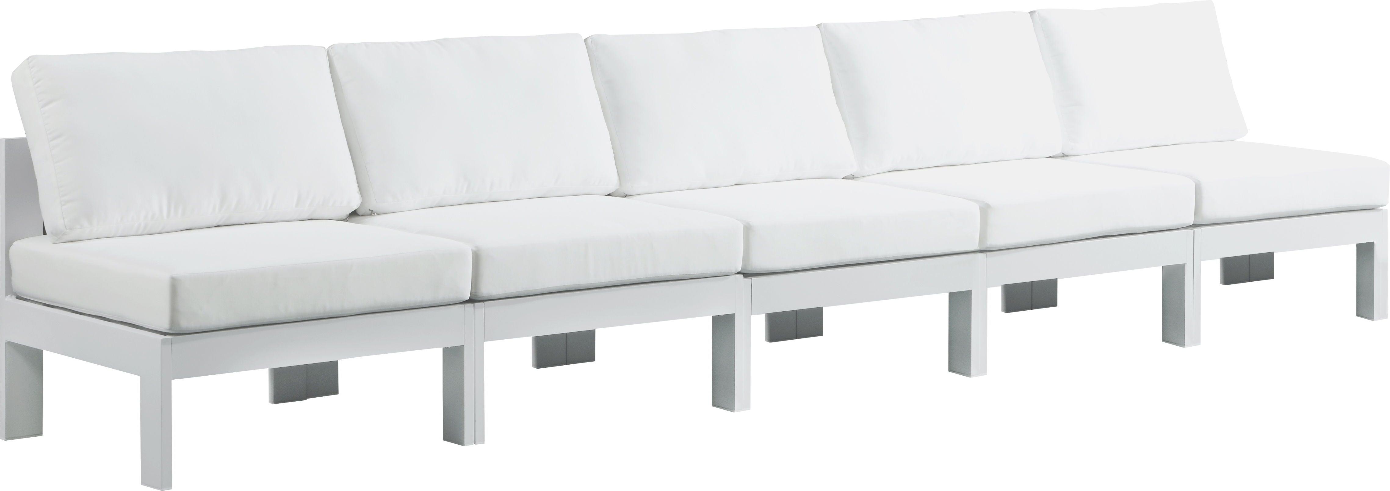 Meridian Furniture - Nizuc - Outdoor Patio Modular Sofa Armless - White - 5th Avenue Furniture