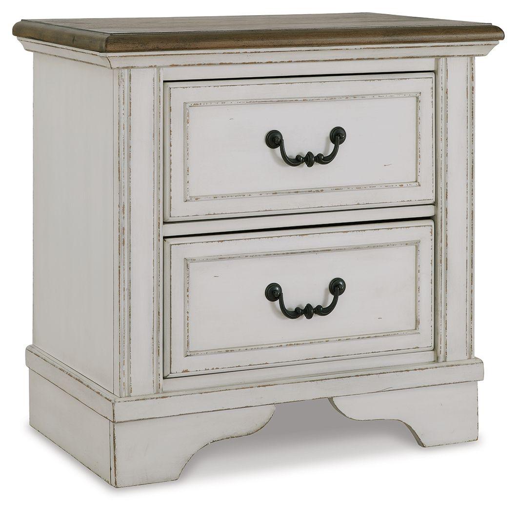 Signature Design by Ashley® - Brollyn - White / Brown / Beige - Two Drawer Night Stand - 5th Avenue Furniture
