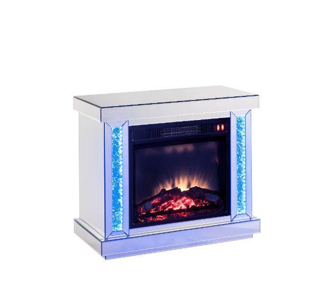 ACME - Noralie - Fireplace - Led, Mirrored & Faux Diamonds - 5th Avenue Furniture