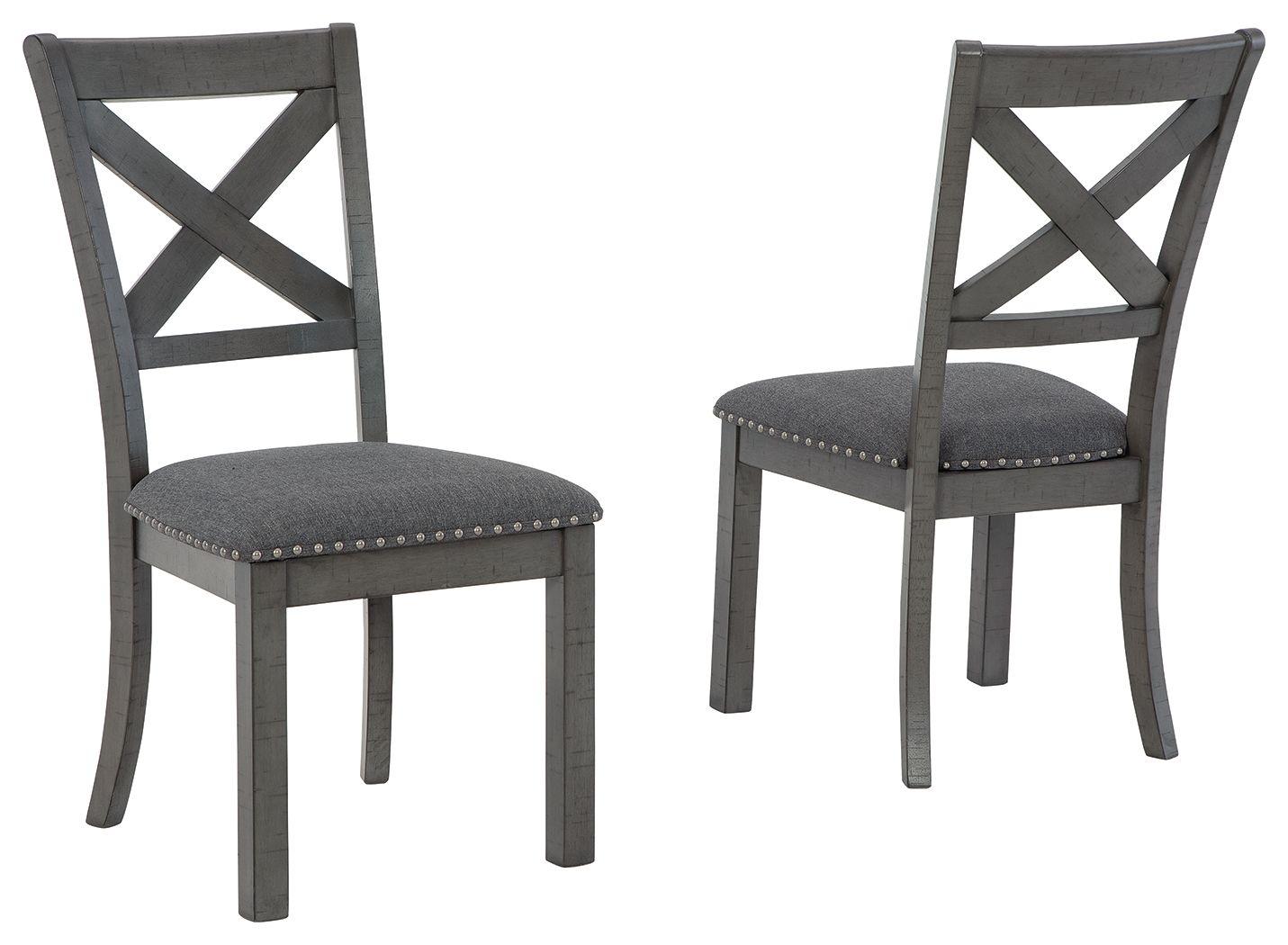 Signature Design by Ashley® - Myshanna - Gray - Dining Uph Side Chair (Set of 2) - 5th Avenue Furniture