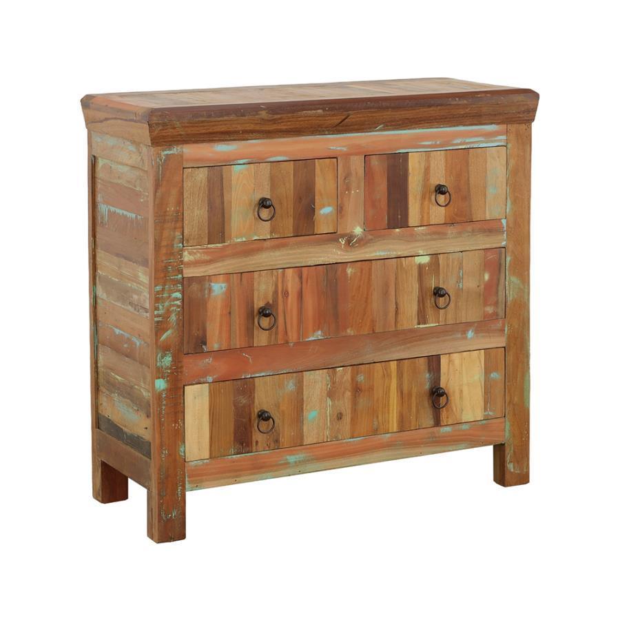 CoasterElevations - Harper - 4-Drawer Accent Cabinet Reclaimed Wood - 5th Avenue Furniture