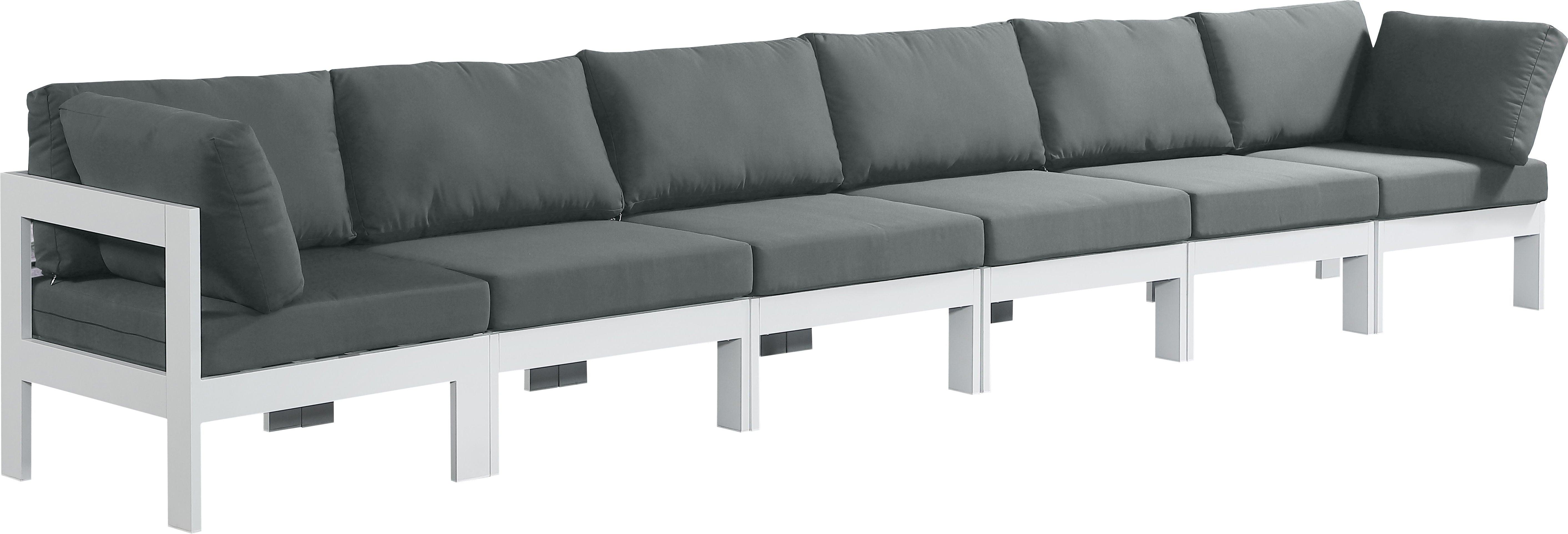 Meridian Furniture - Nizuc - Outdoor Patio Modular Sofa With Frame - Grey - 5th Avenue Furniture