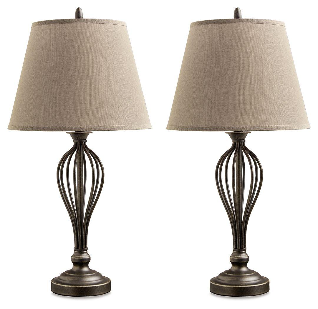 Signature Design by Ashley® - Ornawell - Antique Bronze Finish - Metal Table Lamp (Set of 2) - 5th Avenue Furniture