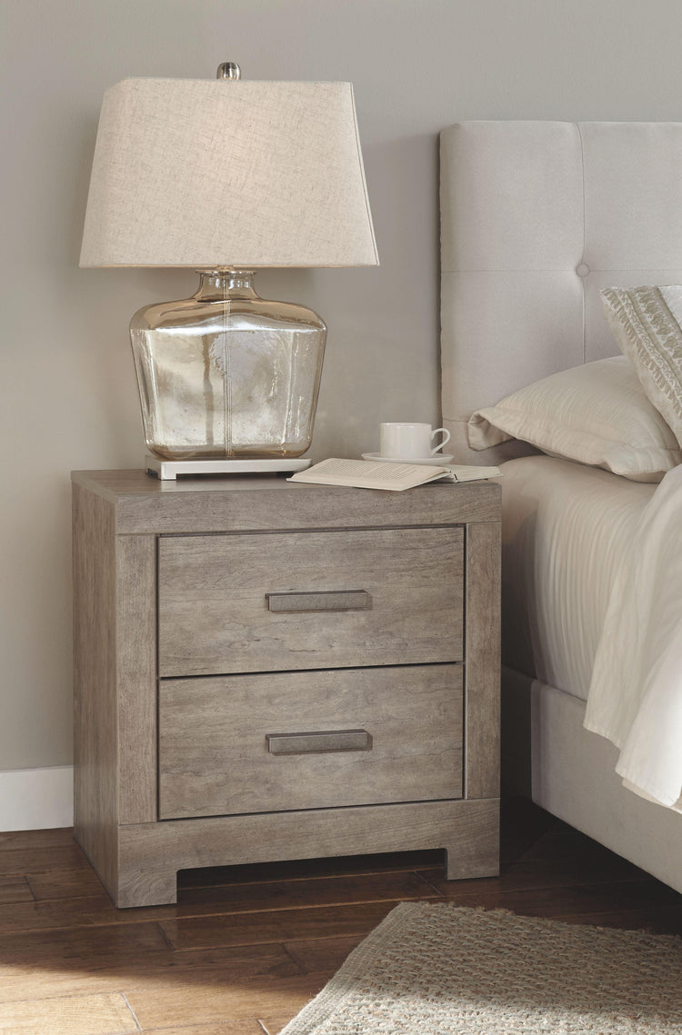 Ashley Furniture - Culverbach - Gray - Two Drawer Night Stand - 5th Avenue Furniture