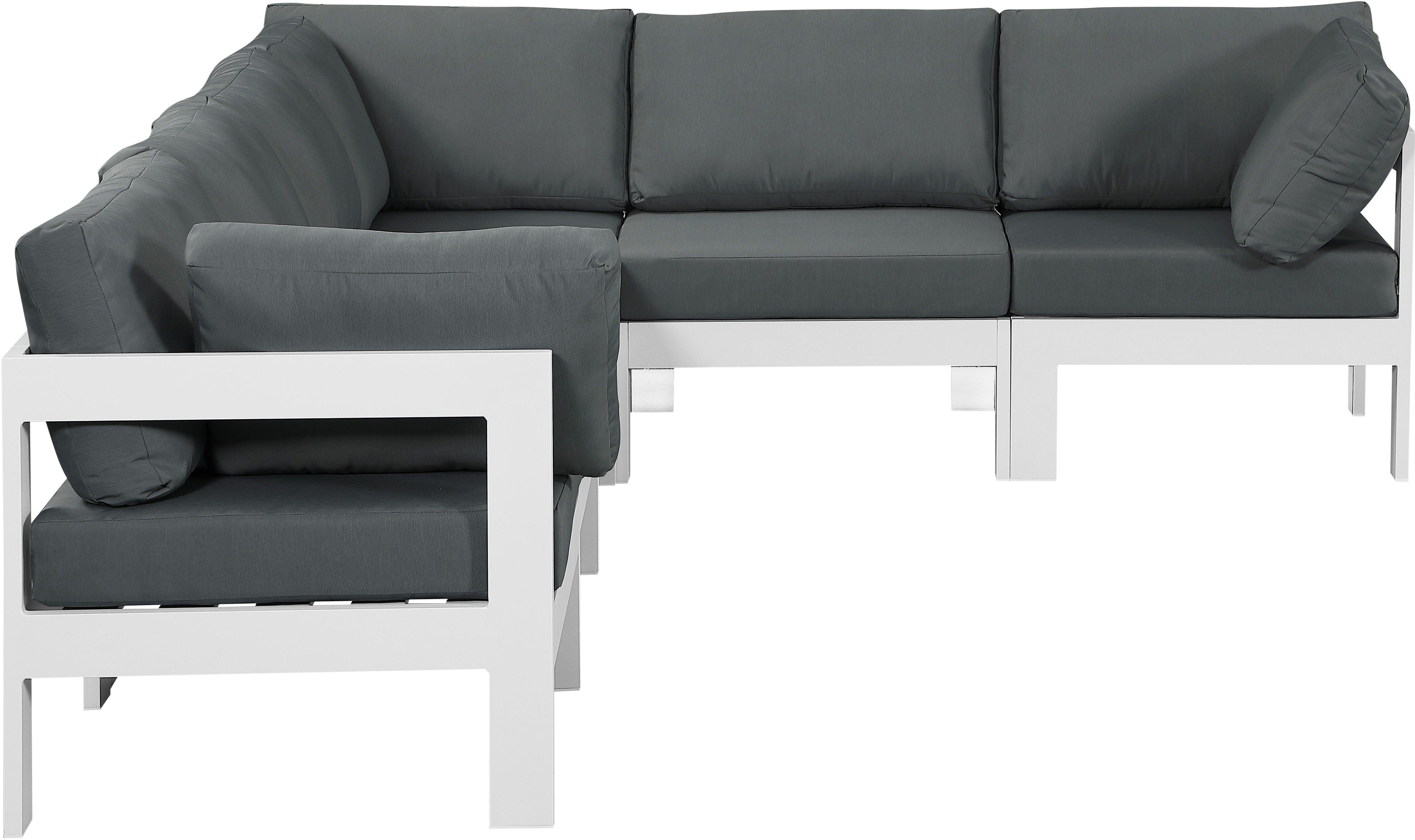 Meridian Furniture - Nizuc - Outdoor Patio Modular Sectional 6 Piece - Grey - Metal - 5th Avenue Furniture