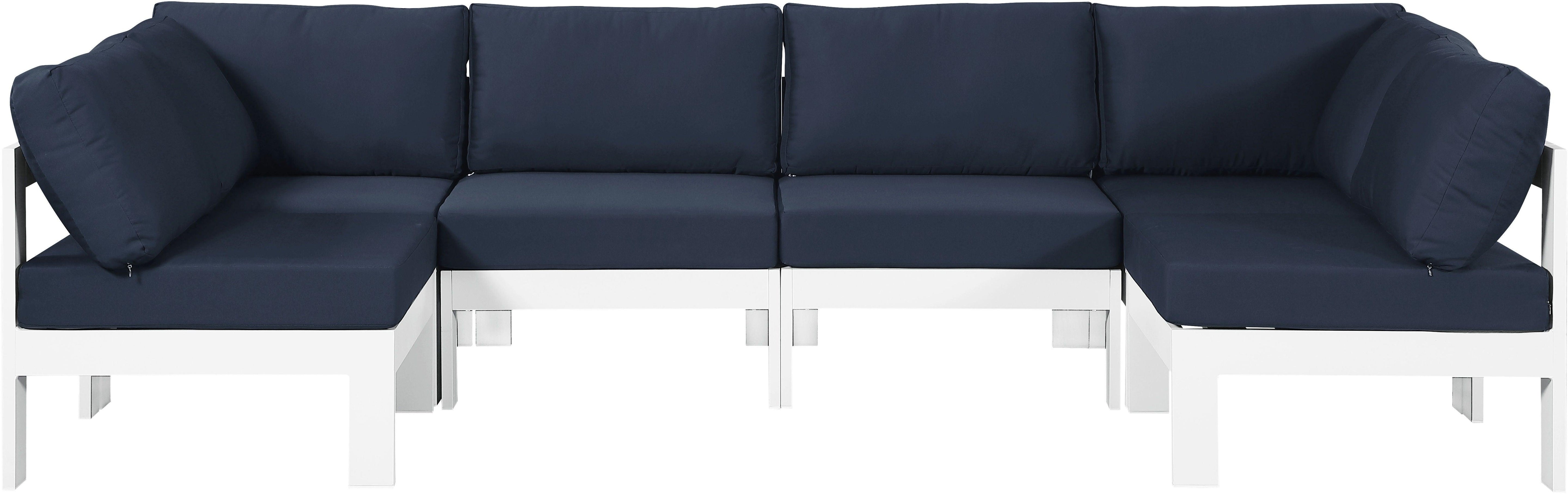 Meridian Furniture - Nizuc - Outdoor Patio Modular Sectional 6 Piece - Navy - Fabric - 5th Avenue Furniture