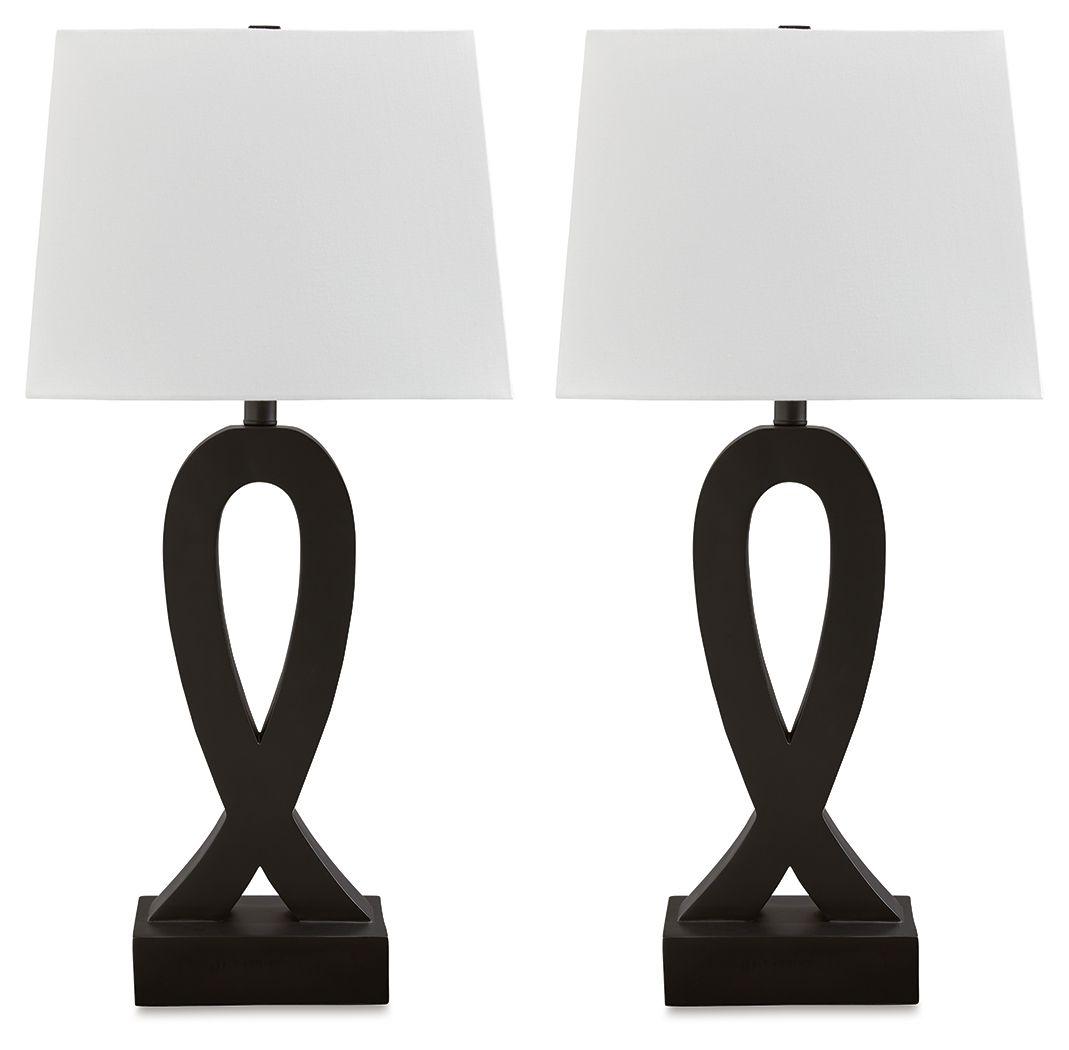 Signature Design by Ashley® - Markellton - Black - Poly Table Lamp (Set of 2) - 5th Avenue Furniture