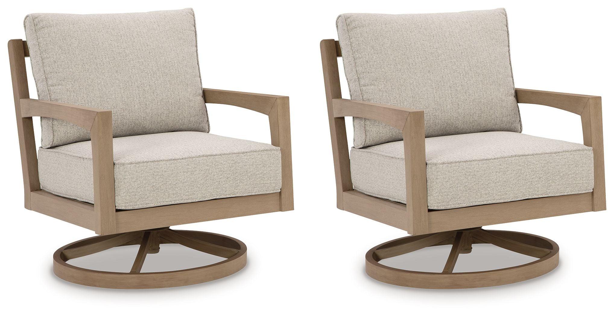Signature Design by Ashley® - Hallow Creek - Driftwood - Swivel Lounge With Cushion - 5th Avenue Furniture