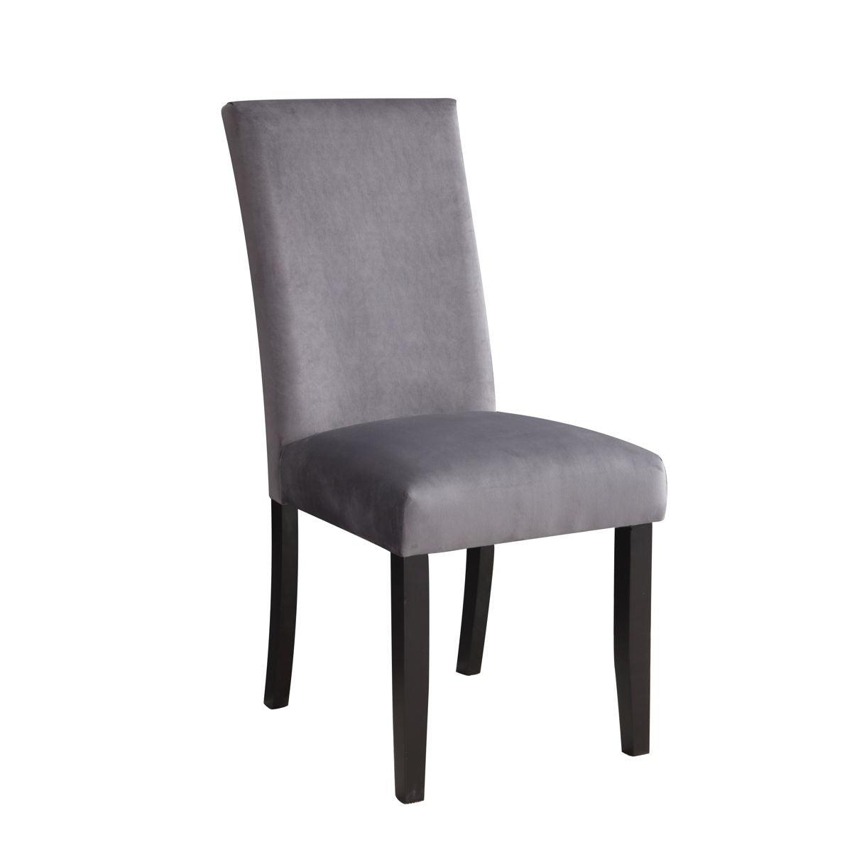 Steve Silver Furniture - Napoli - Velvet Side Chair (Set of 2) - Gray - 5th Avenue Furniture