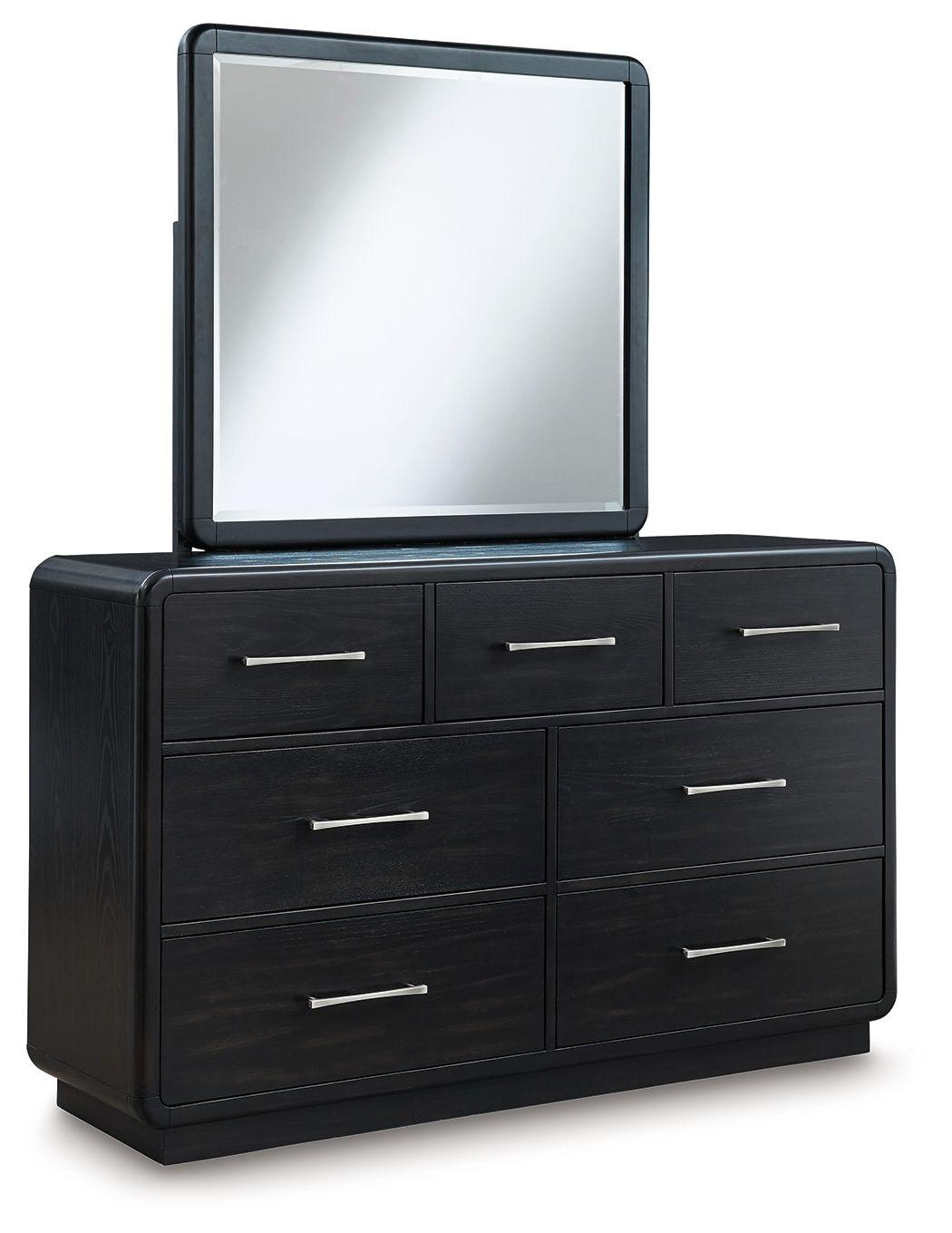Signature Design by Ashley® - Rowanbeck - Black - Dresser And Mirror - 5th Avenue Furniture