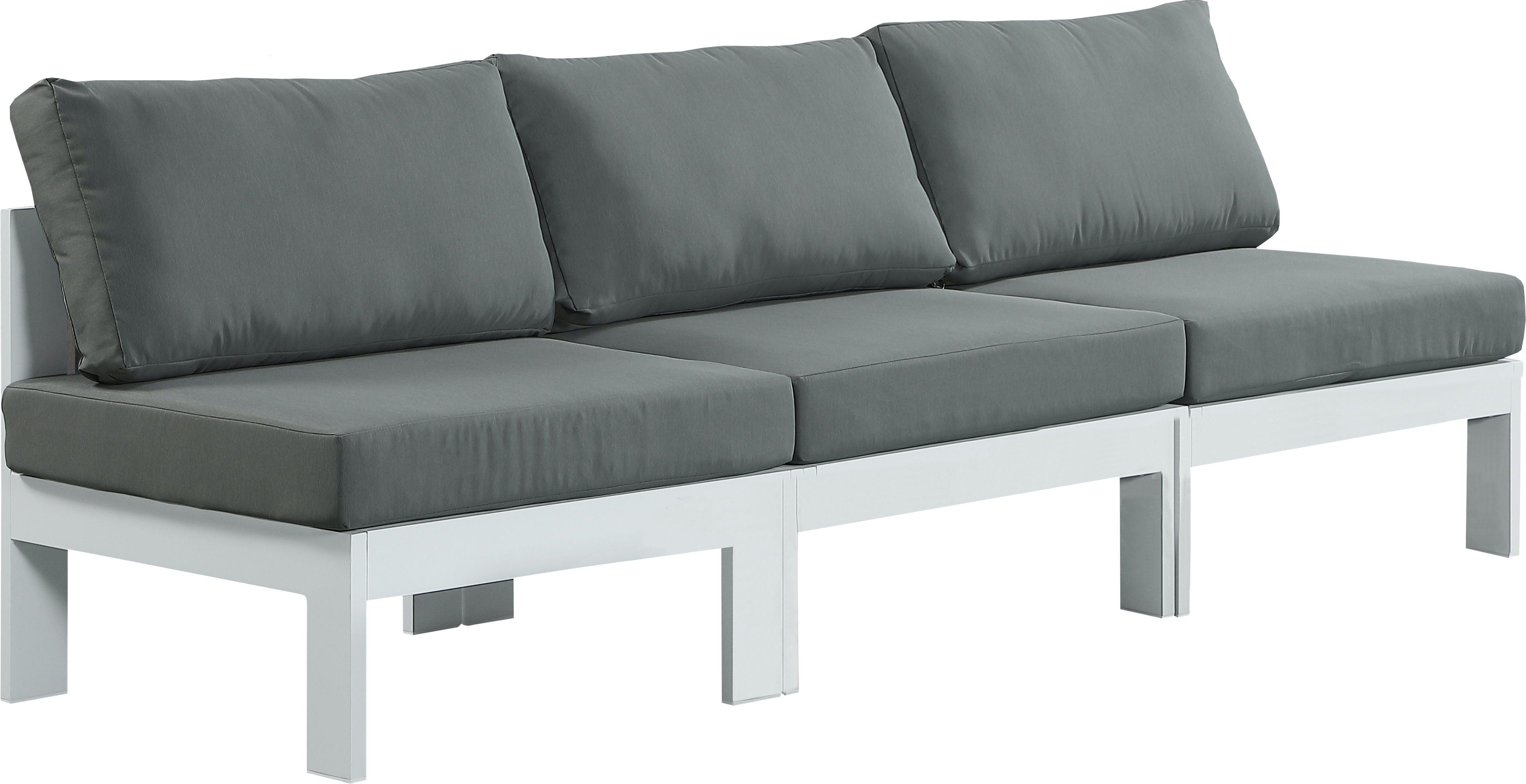 Meridian Furniture - Nizuc - Outdoor Patio Modular Sofa - Grey - Fabric - 5th Avenue Furniture
