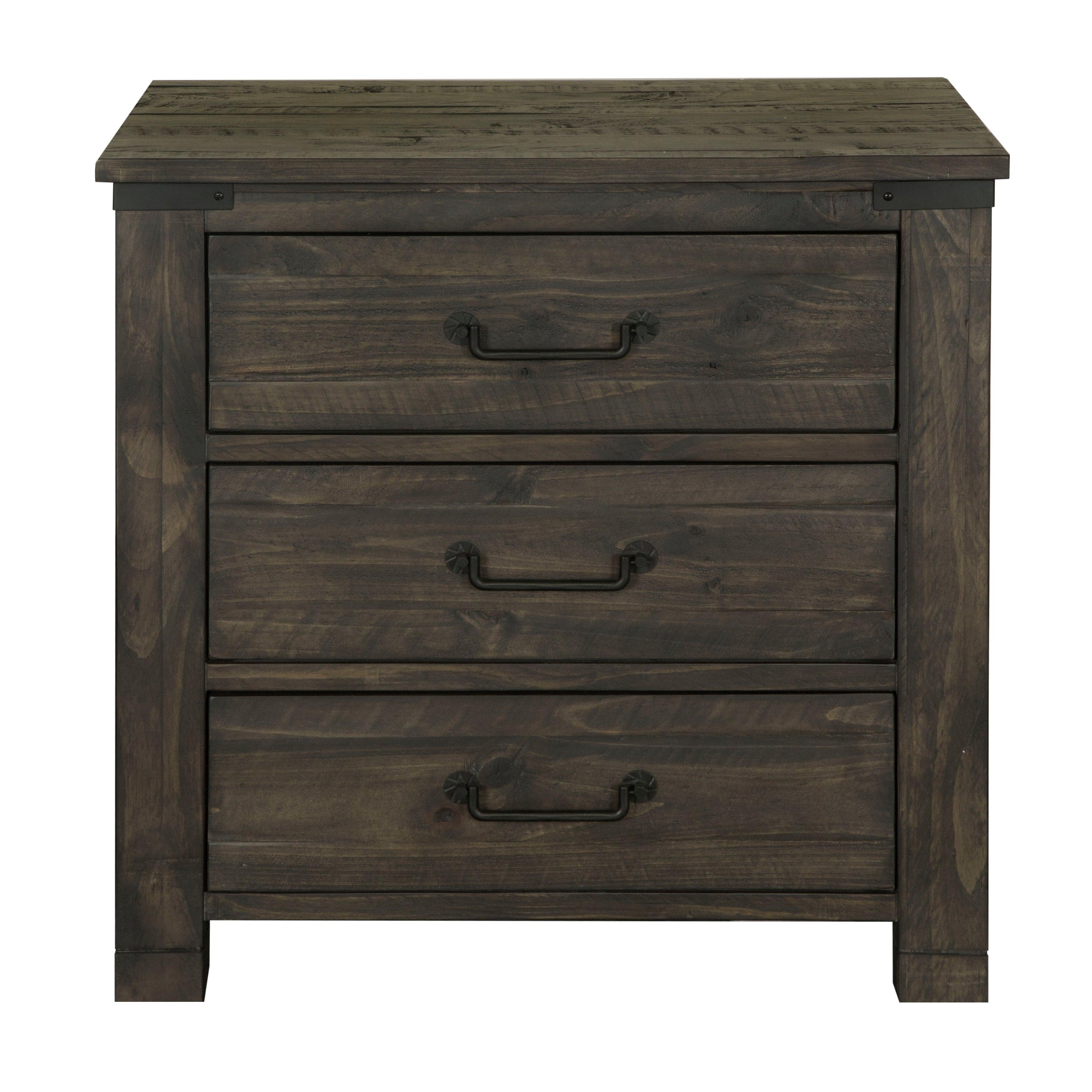 Magnussen Furniture - Abington - 3 Drawer Nightstand - Weathered Charcoal - 5th Avenue Furniture