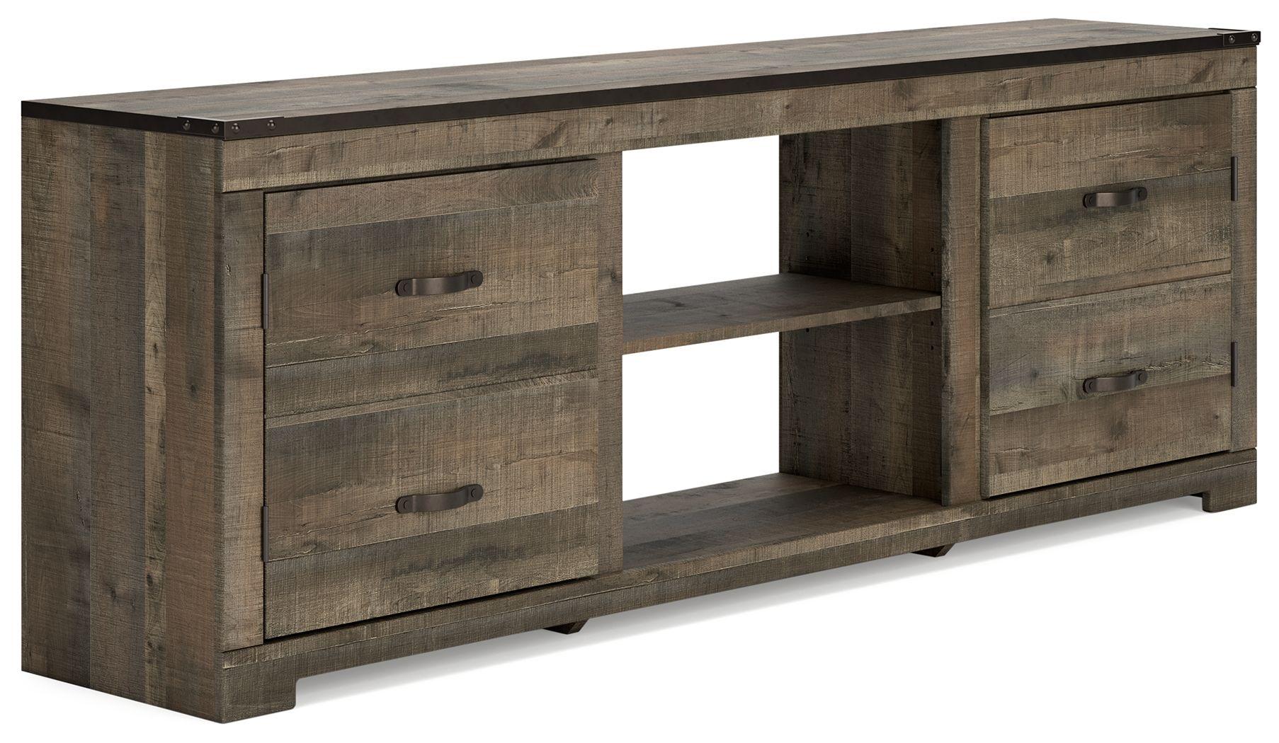 Signature Design by Ashley® - Trinell - Brown - 72" TV Stand W/Fireplace Option - 5th Avenue Furniture