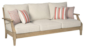 Ashley Furniture - Clare - Beige - Sofa With Cushion - 5th Avenue Furniture