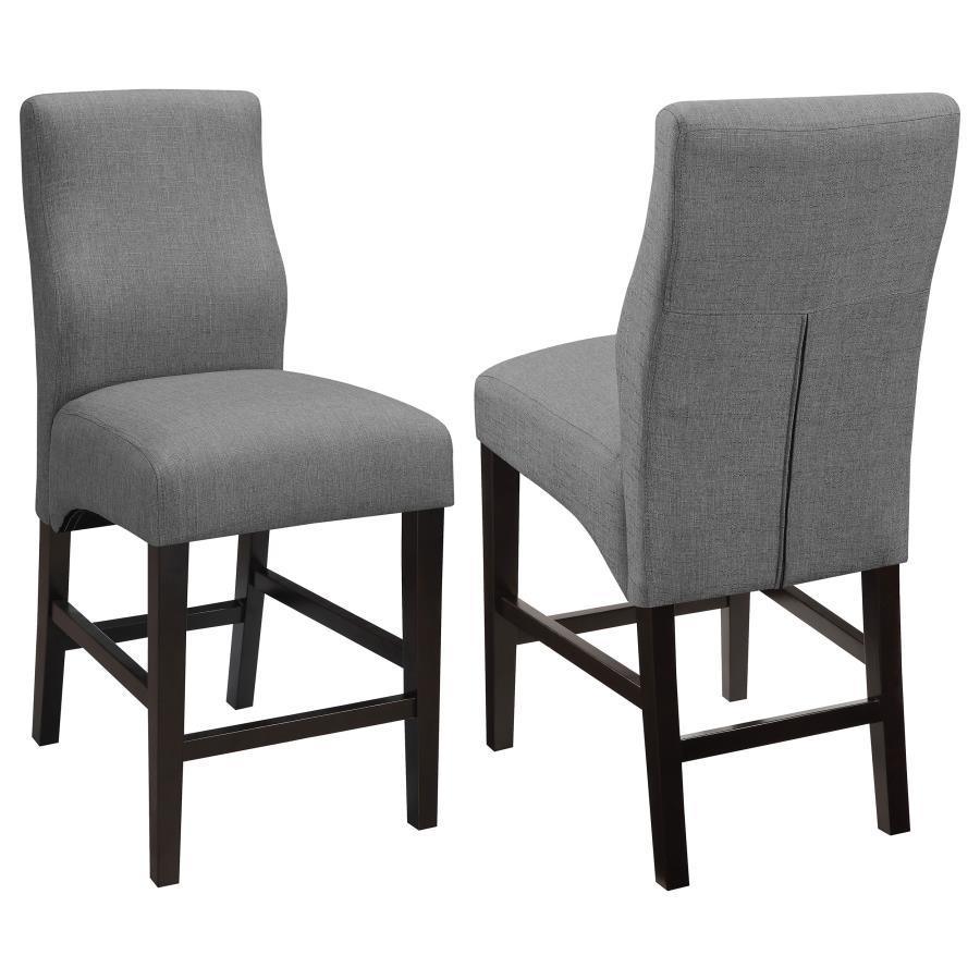 CoasterEssence - Mulberry - Upholstered Counter Height Stools - Gray And (Set of 2) - Cappuccino - 5th Avenue Furniture