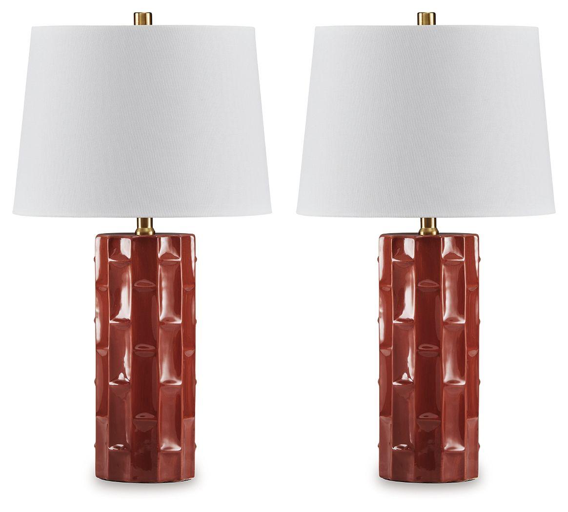 Signature Design by Ashley® - Jacemour - Burnt Umber - Ceramic Table Lamp (Set of 2) - 5th Avenue Furniture