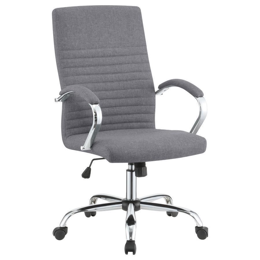 CoasterEveryday - Abisko - Upholstered Office Chair With Casters - Gray And Chrome - 5th Avenue Furniture