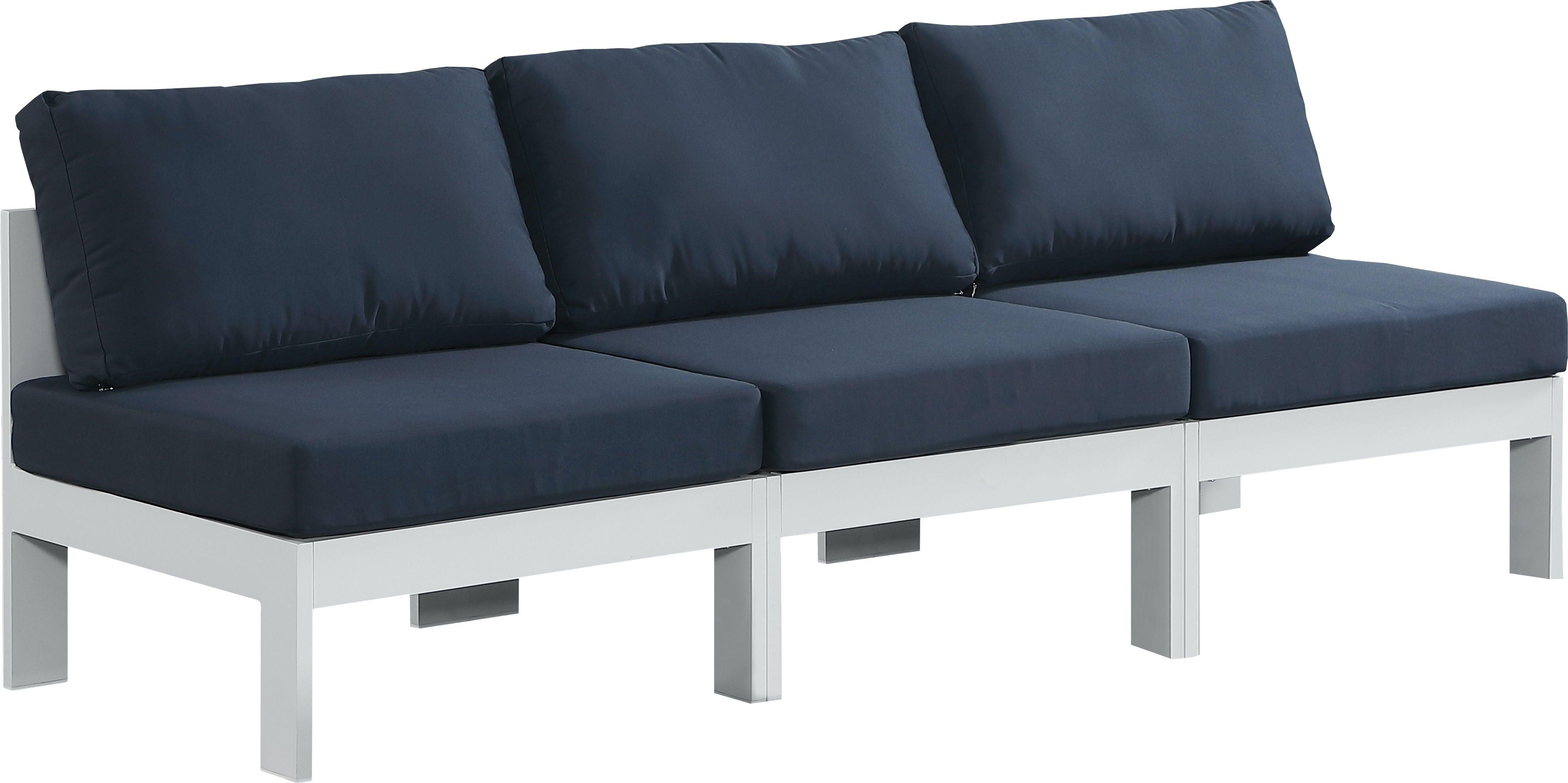 Meridian Furniture - Nizuc - Outdoor Patio Modular Sofa - Navy - Fabric - 5th Avenue Furniture