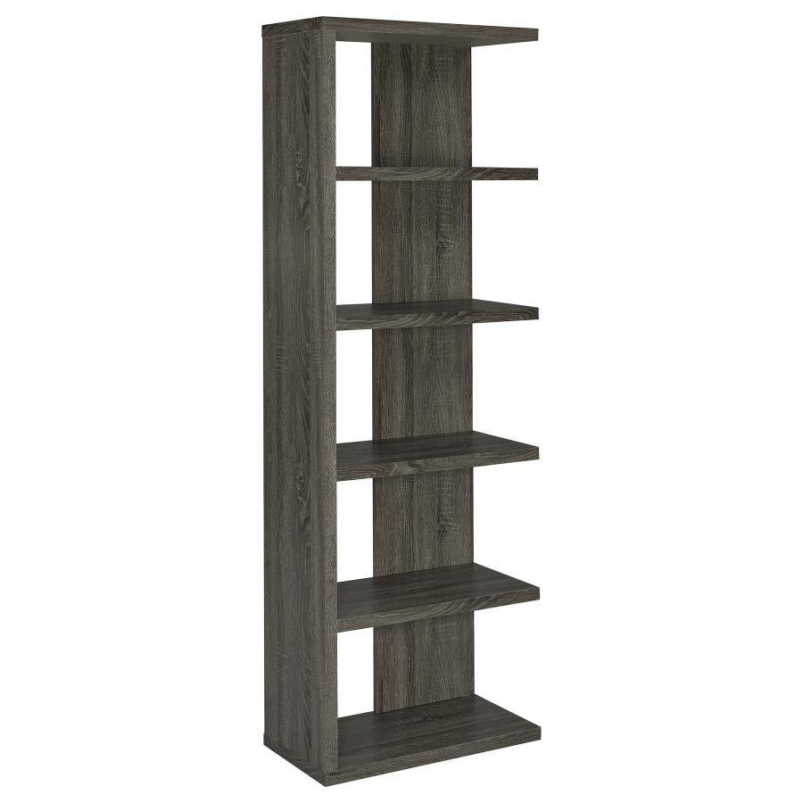 CoasterEveryday - Harrison - 5-Tier Bookcase - Weathered Gray - 5th Avenue Furniture
