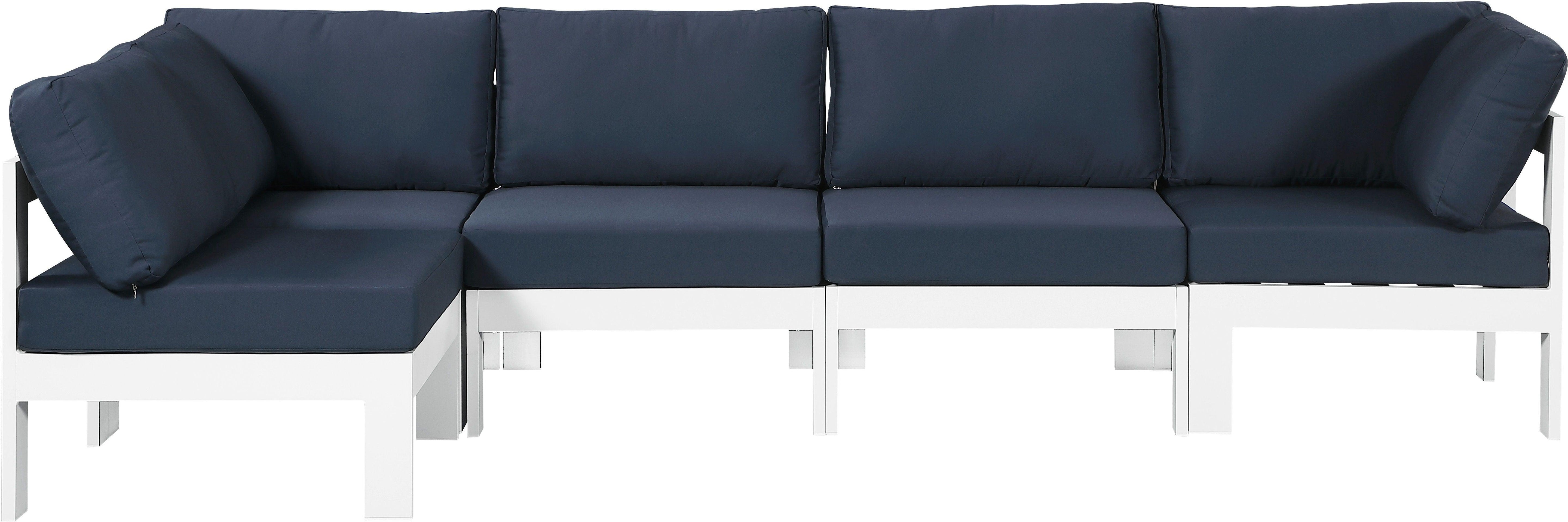 Meridian Furniture - Nizuc - Outdoor Patio Modular Sectional 5 Piece - Navy - Fabric - 5th Avenue Furniture