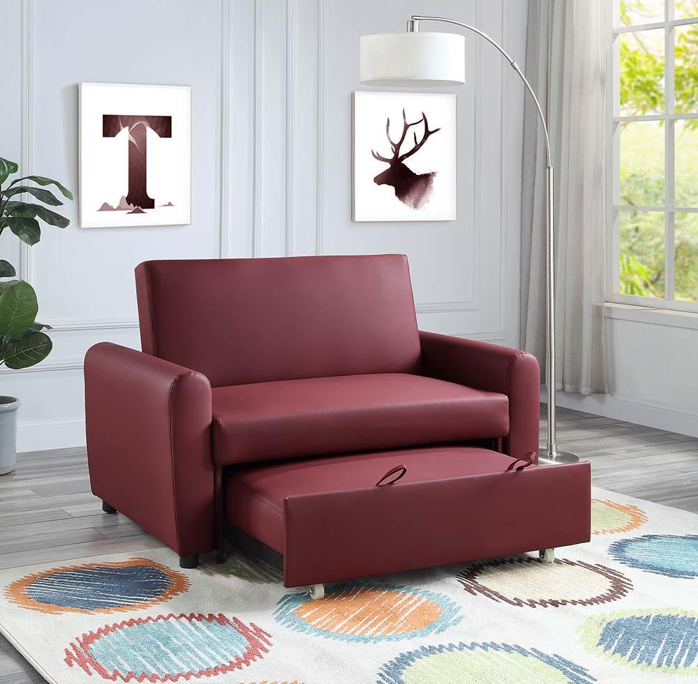 ACME - Caia - Sofa - Red Fabric - 5th Avenue Furniture