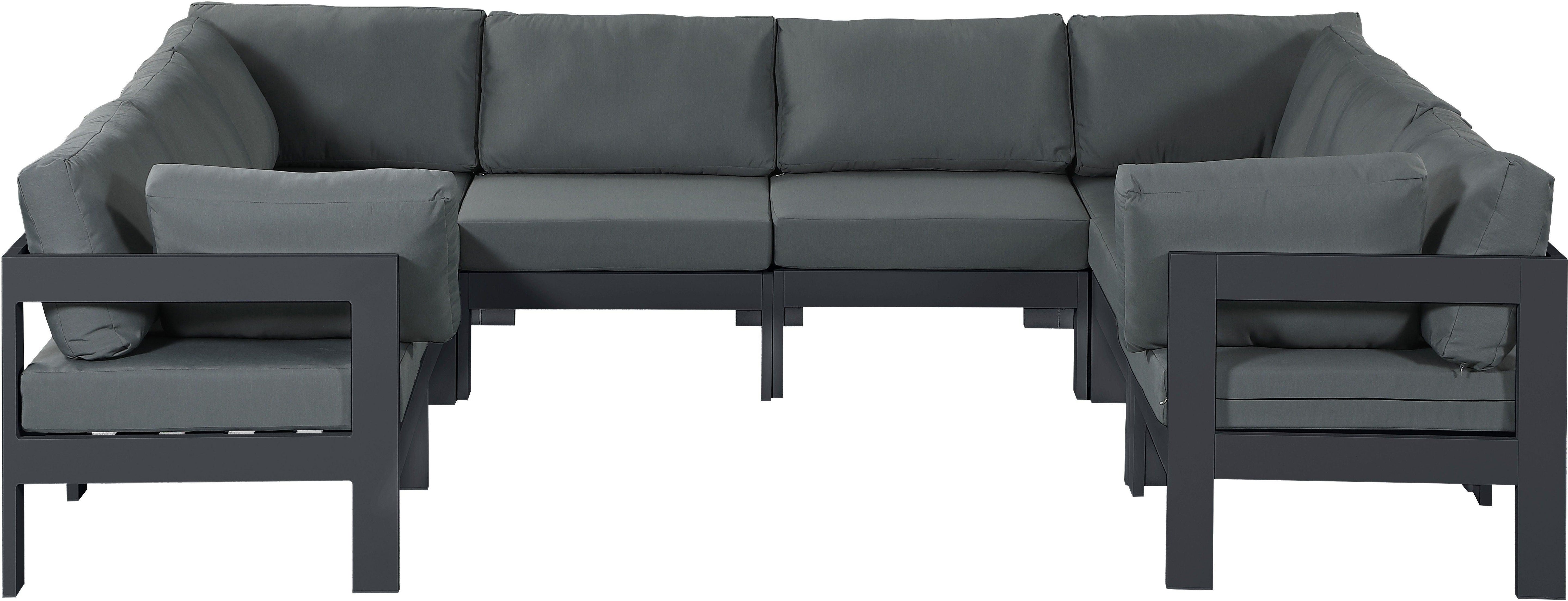 Meridian Furniture - Nizuc - Outdoor Patio Modular Sectional 8 Piece - Grey - 5th Avenue Furniture