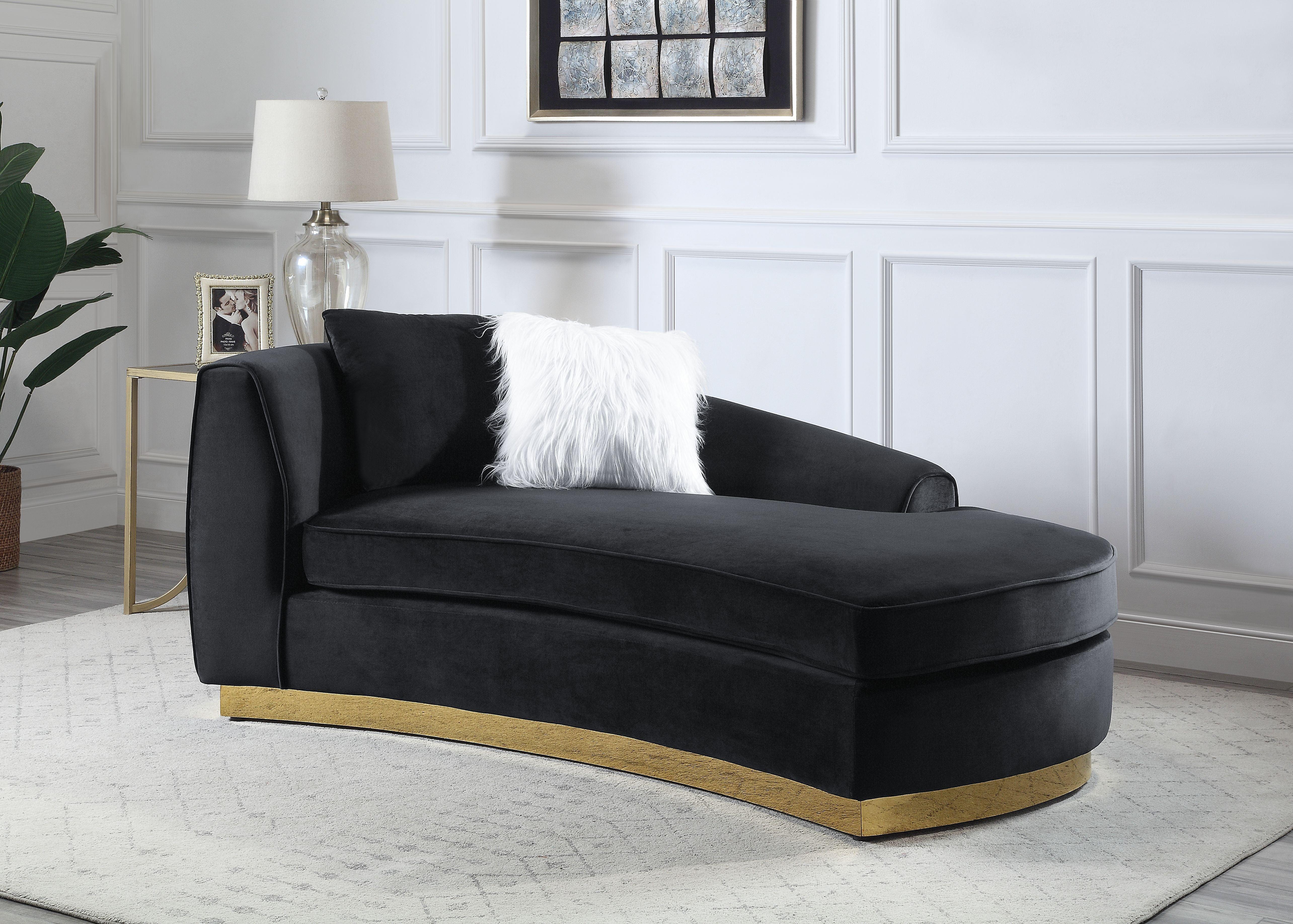 ACME - Achelle - Chaise - Black Velvet - 5th Avenue Furniture