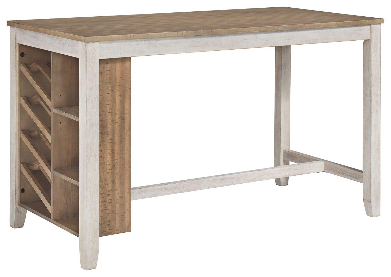 Signature Design by Ashley® - Skempton - White - Rectangular Counter Table With Storage - 5th Avenue Furniture