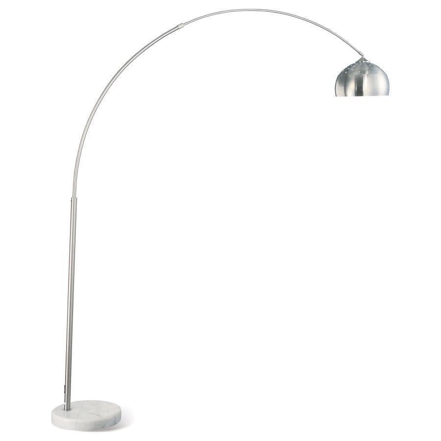 CoasterEveryday - Krester - Arched Floor Lamp - Brushed Steel And Chrome - 5th Avenue Furniture