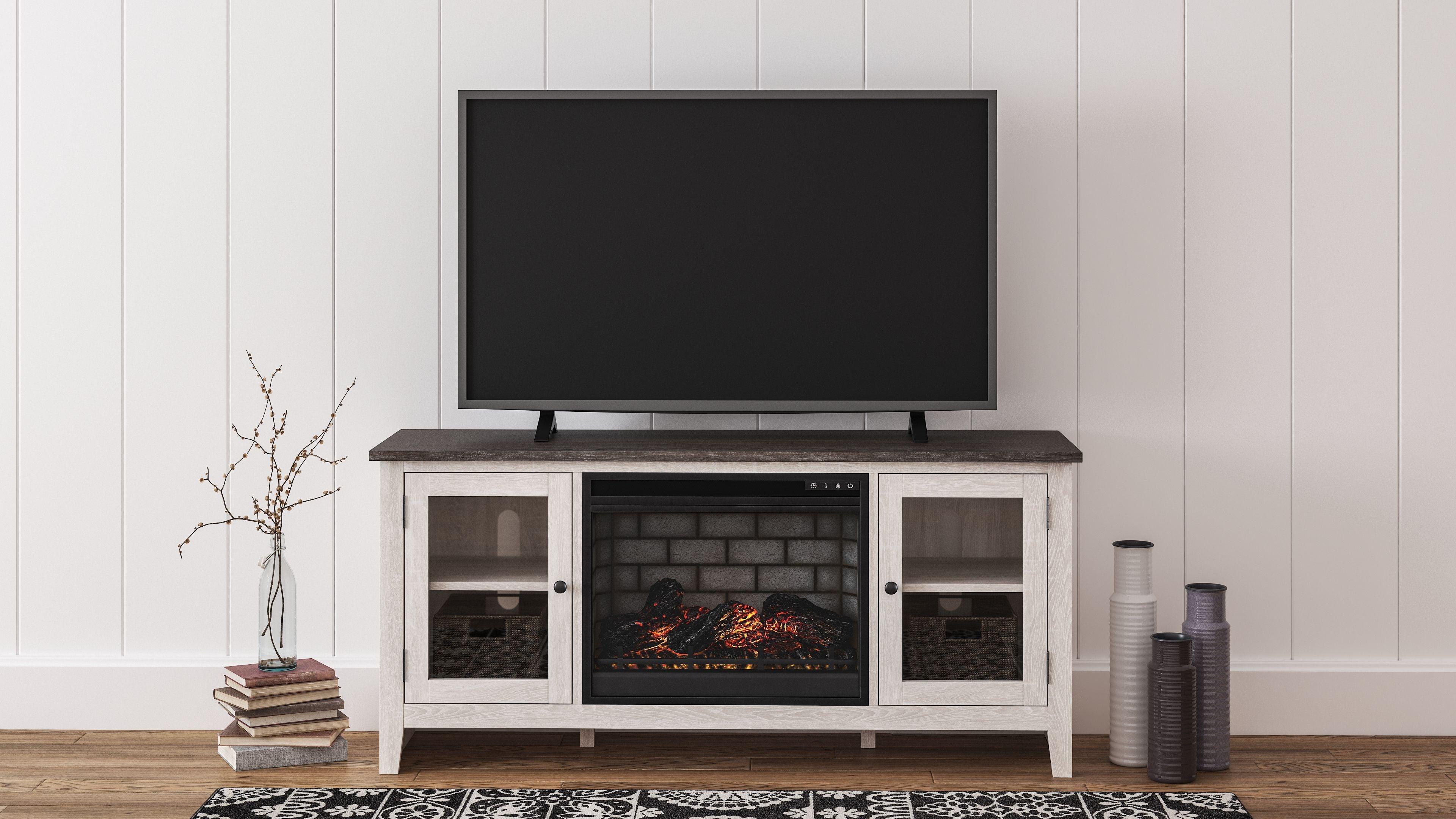 Signature Design by Ashley® - Dorrinson - TV Stand With Fireplace Insert - 5th Avenue Furniture