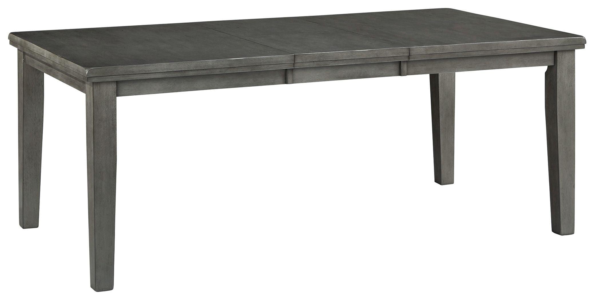 Ashley Furniture - Hallanden - Gray - Rectangular Dining Room Butterfly Extension Table - 5th Avenue Furniture