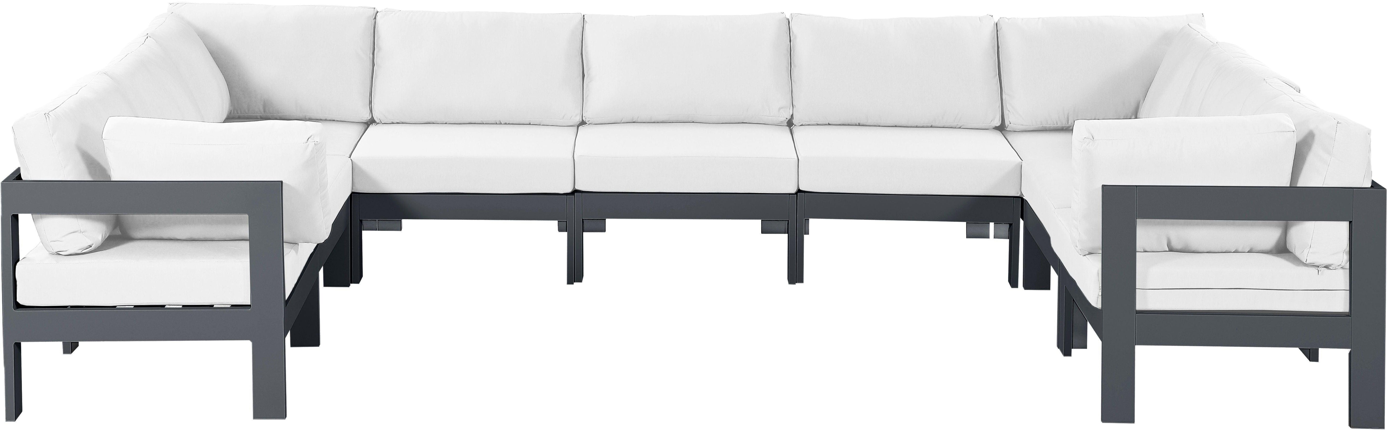 Meridian Furniture - Nizuc - Outdoor Patio Modular Sectional - White - Modern & Contemporary - 5th Avenue Furniture