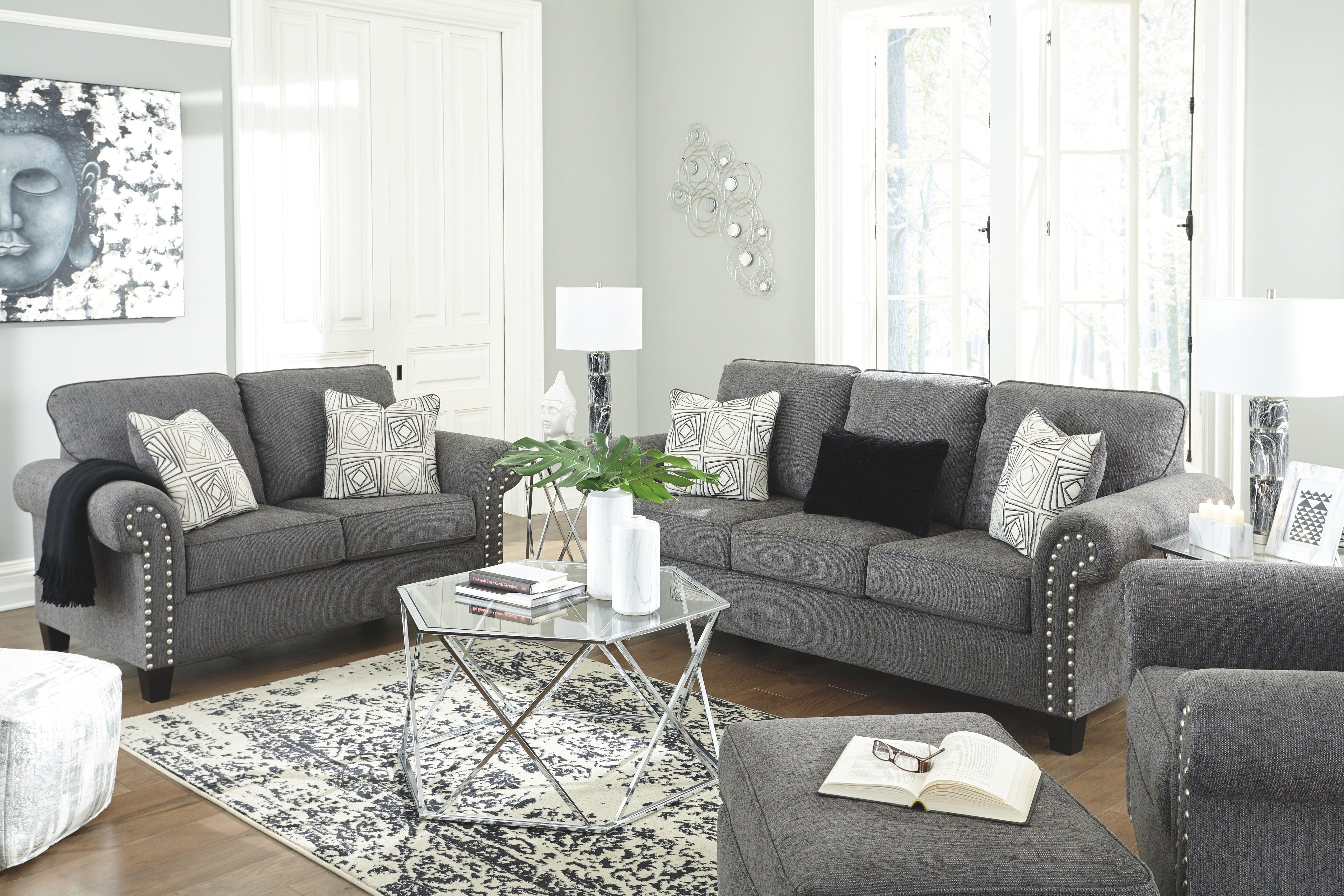 Benchcraft® - Agleno - Charcoal - 2 Pc. - Sofa, Loveseat - 5th Avenue Furniture