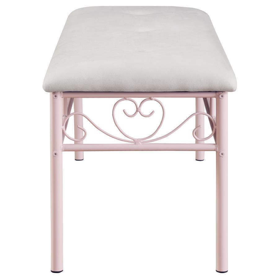 CoasterEssence - Massi - Tufted Upholstered Bench - Powder Pink - 5th Avenue Furniture